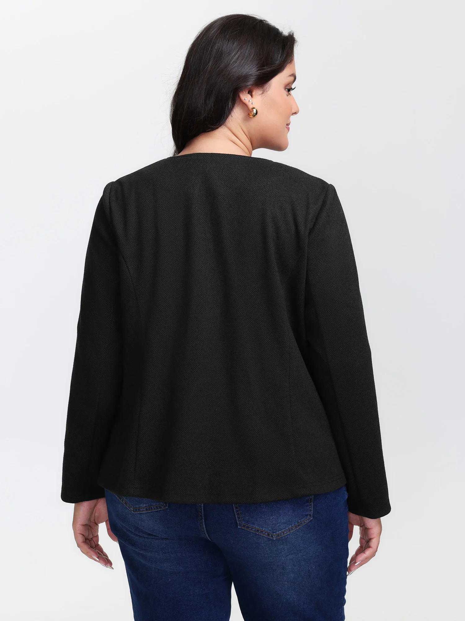 Asymmetrical Zipper Solid Jacket - Image 6