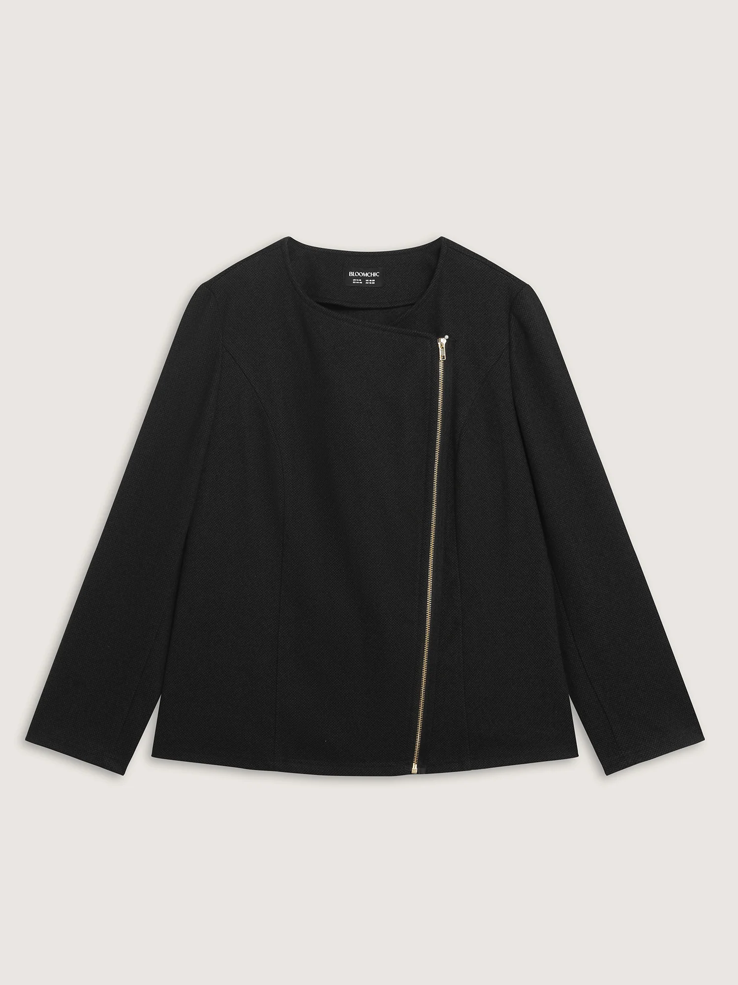 Asymmetrical Zipper Solid Jacket - Image 9