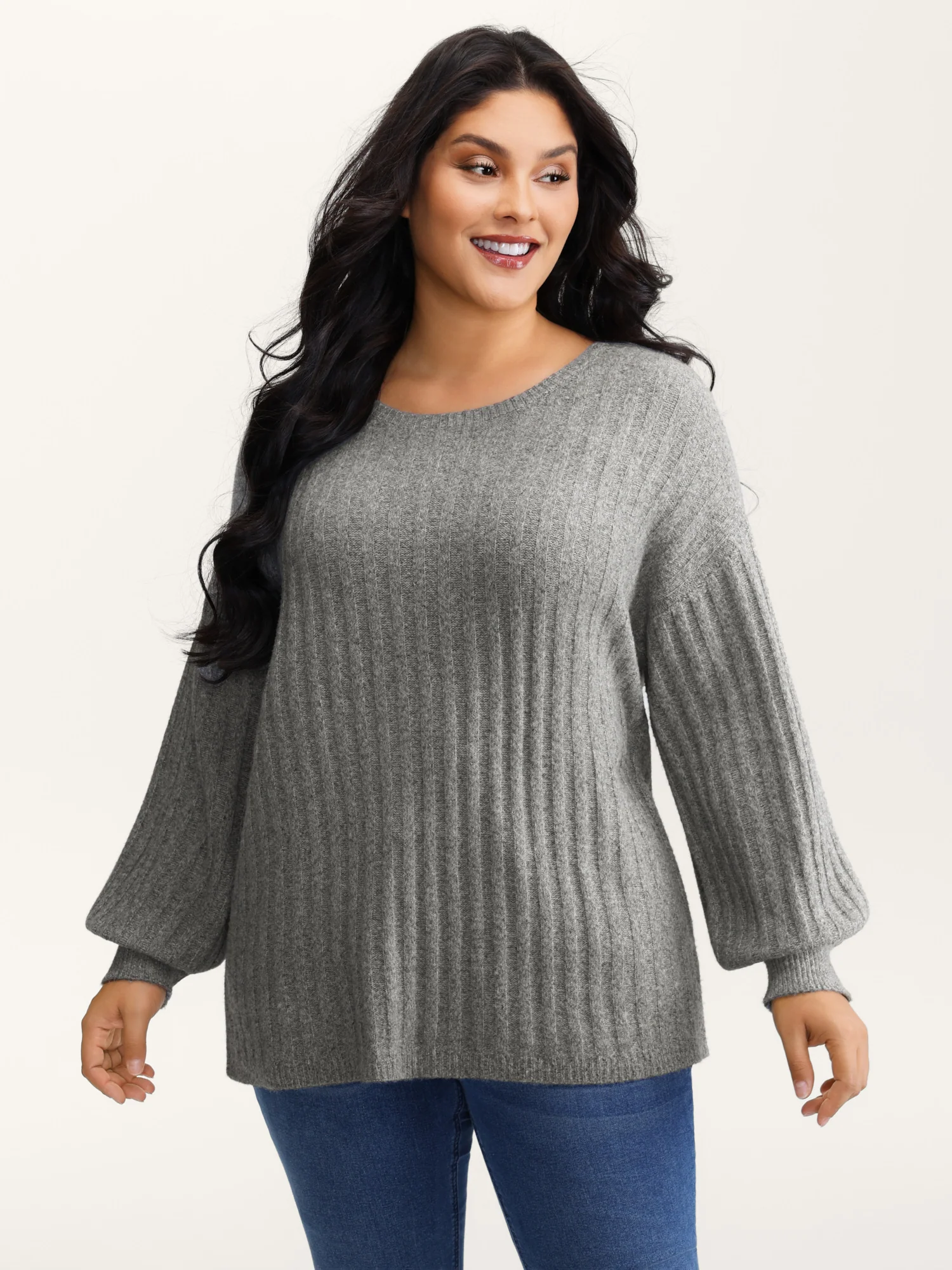 Back Bow-Tie Ribbed Texture Pullover - Image 2