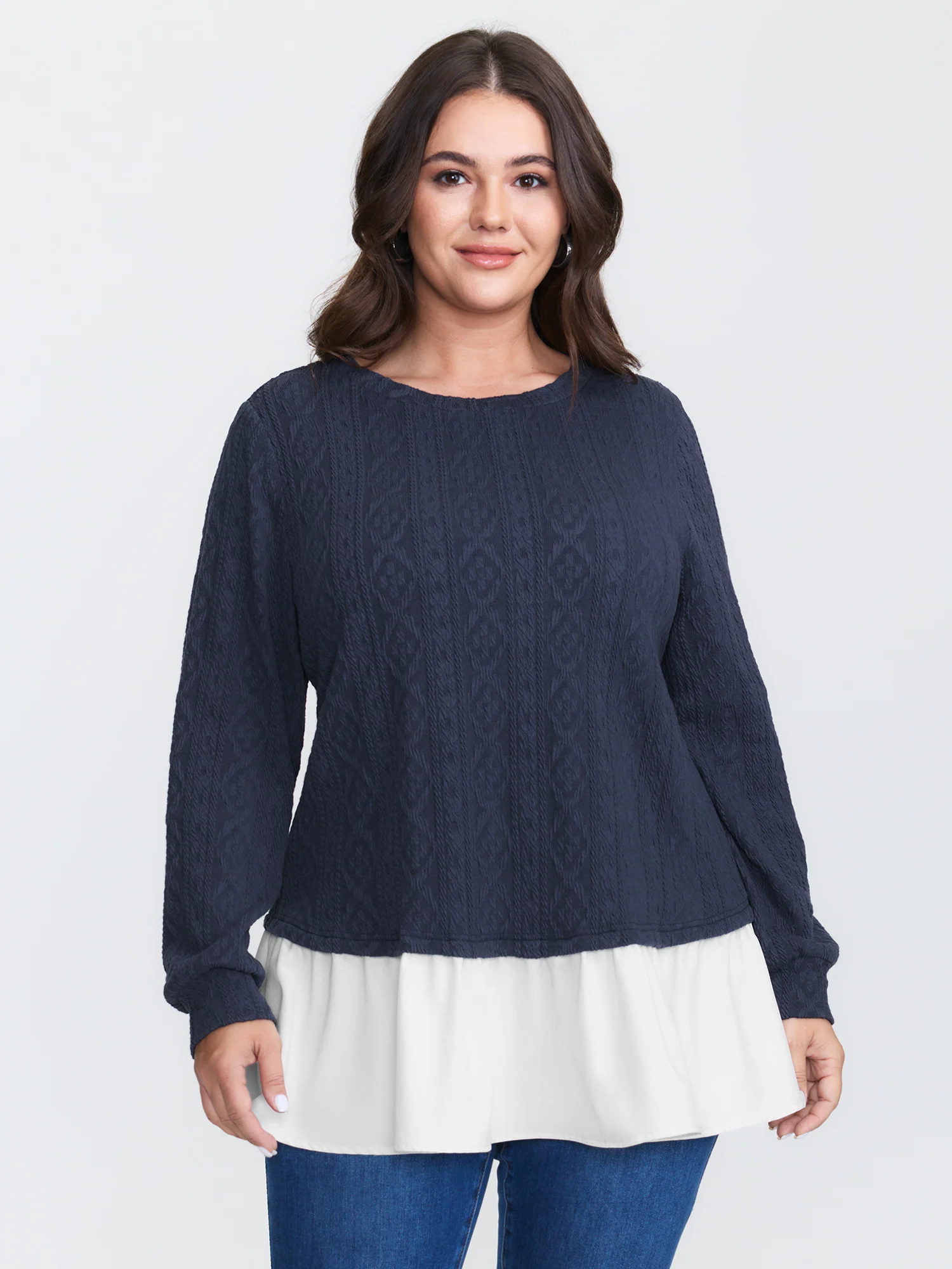 Back Bows Stretchy Layered Knit Top