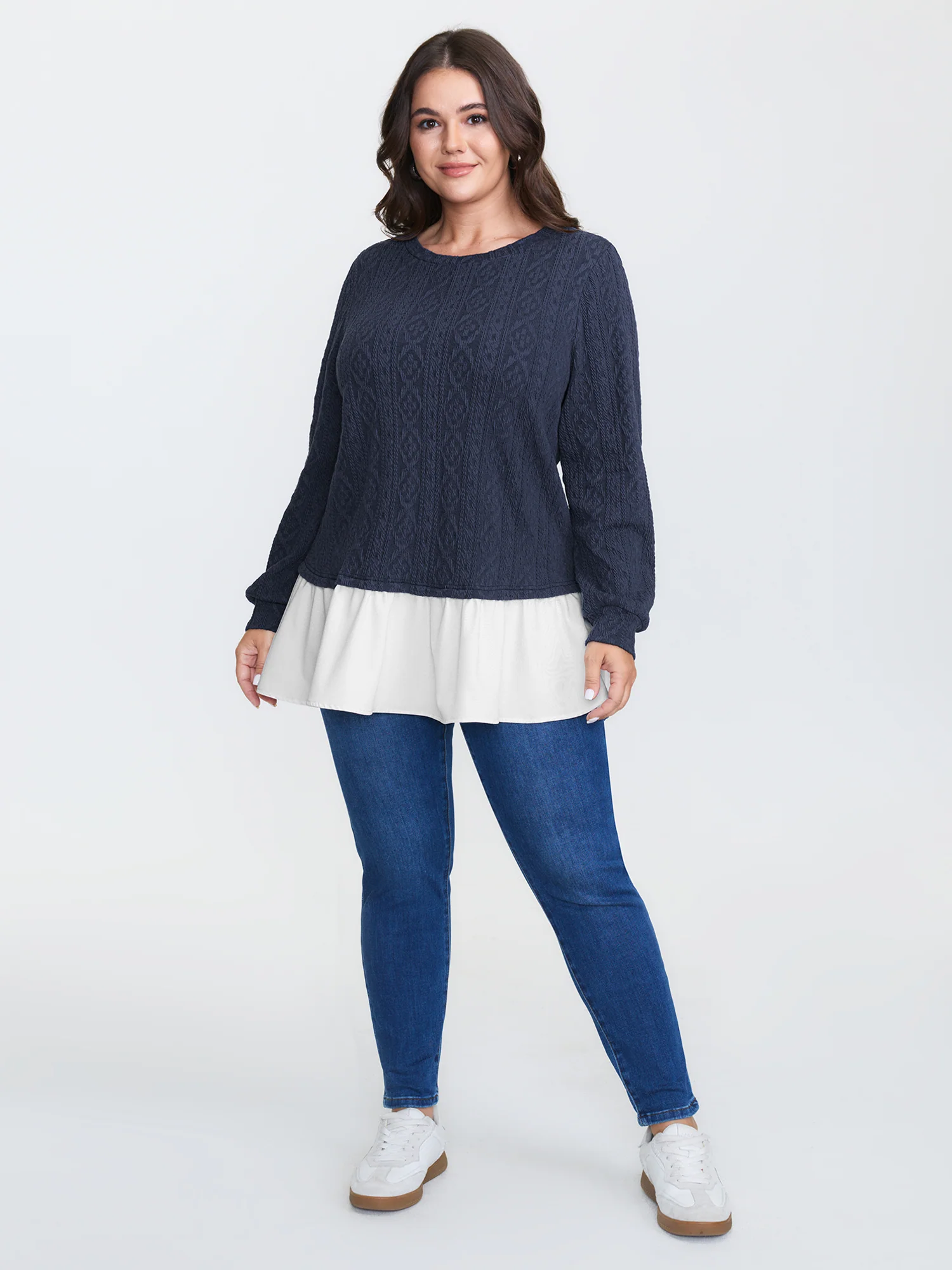 Back Bows Stretchy Layered Knit Top - Image 3