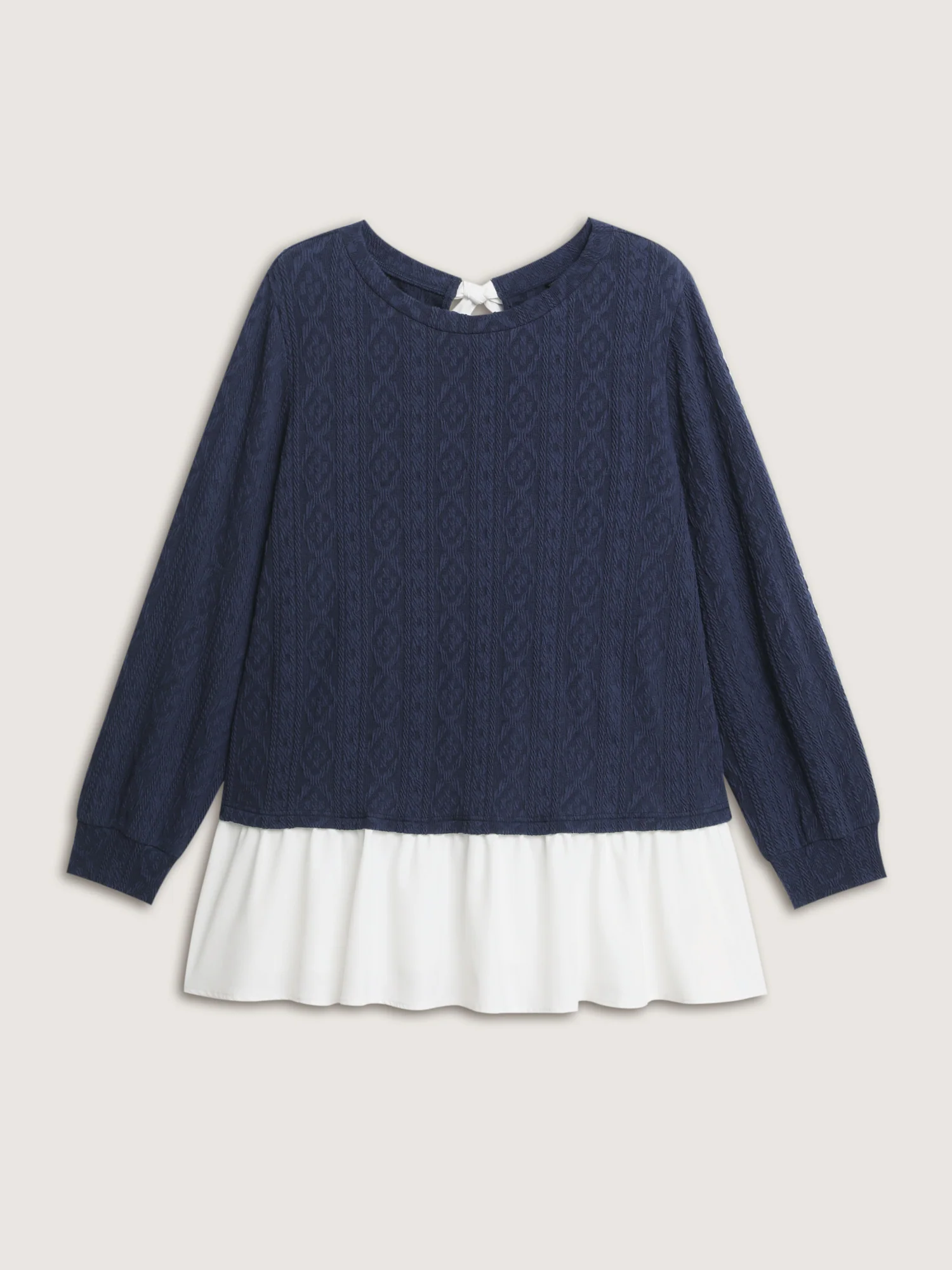 Back Bows Stretchy Layered Knit Top - Image 8