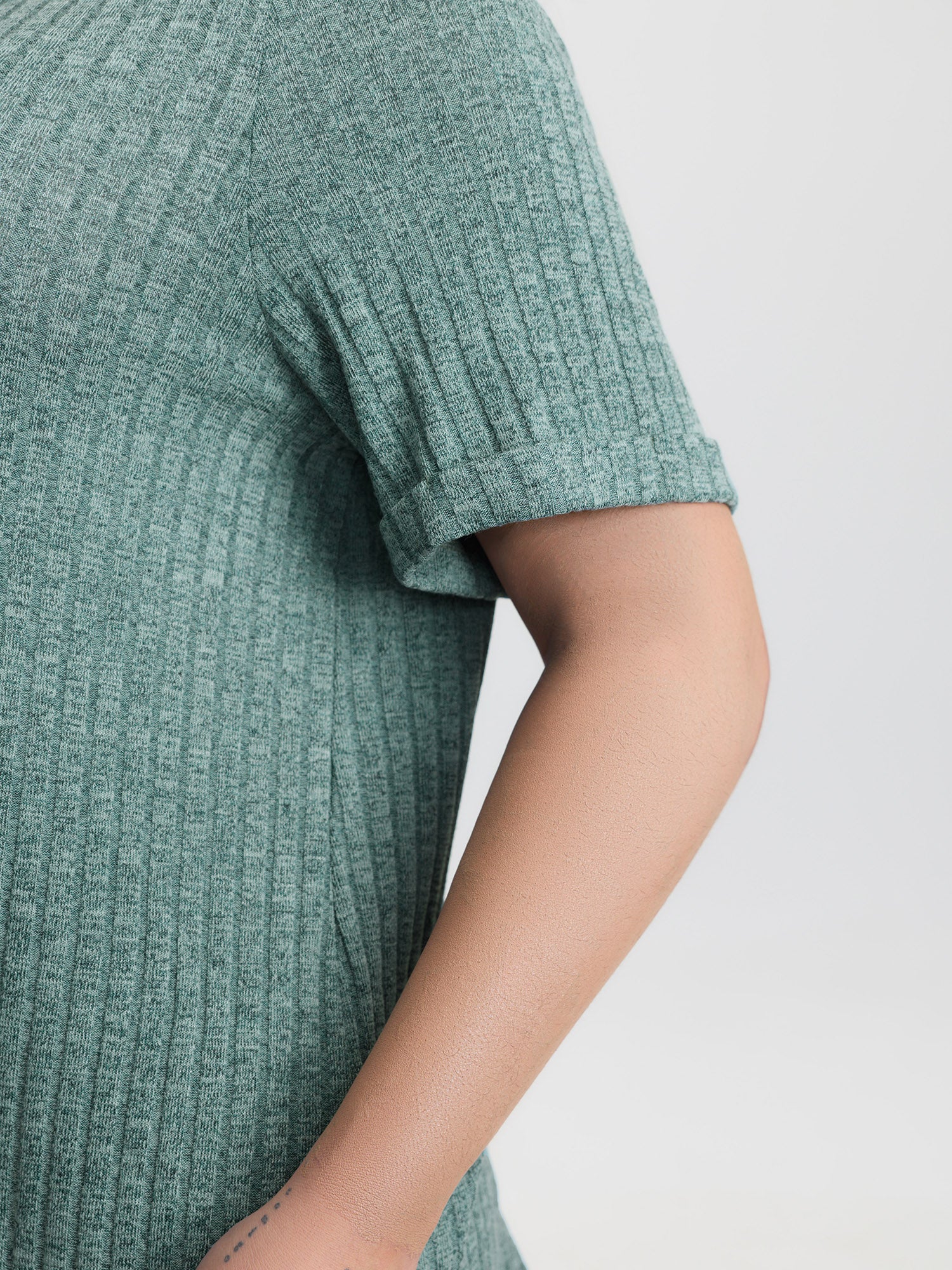 Back Button Detail Plain T-Shirt - Image 3
