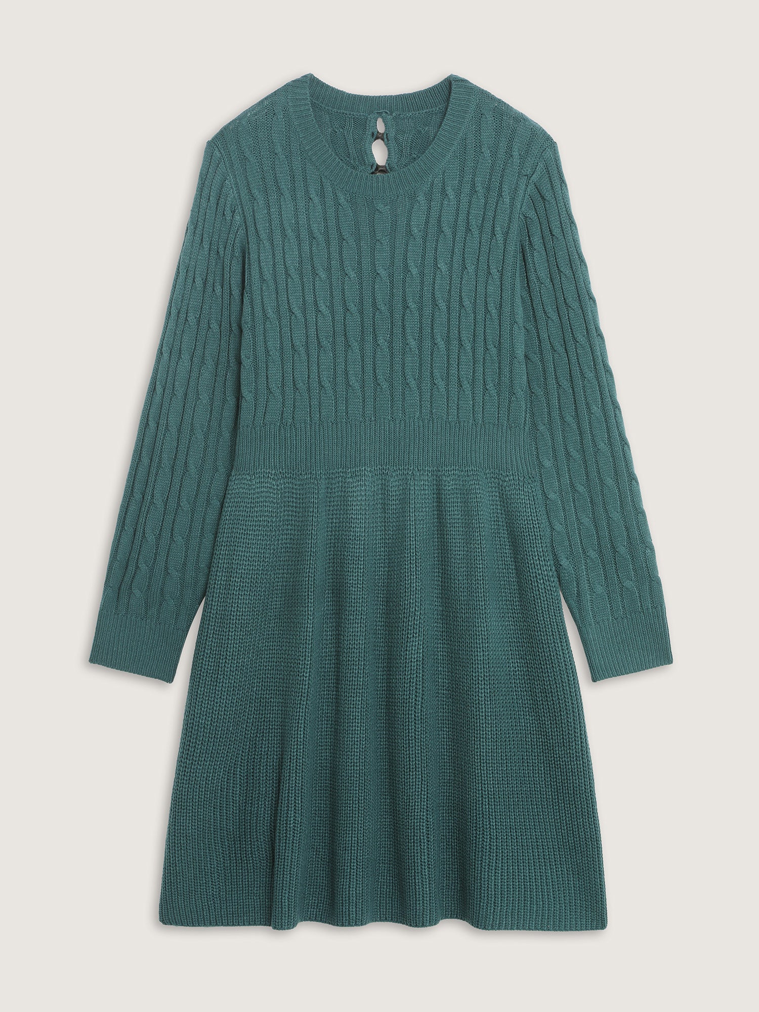 Back Cut Out Bows Cable Knit Sweater Dress - Image 8