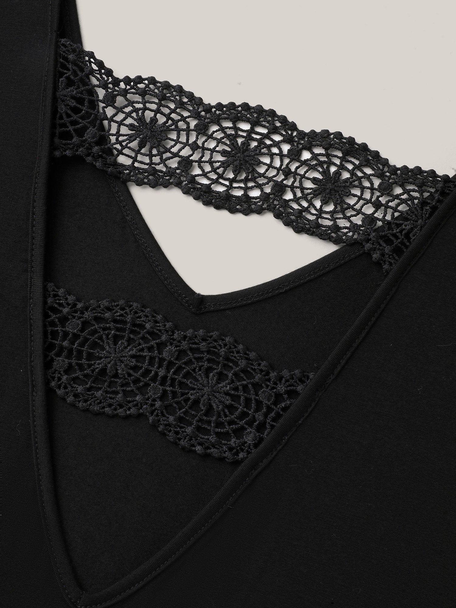 Back Lace Cut-Out V-Neck T-Shirt - Image 5