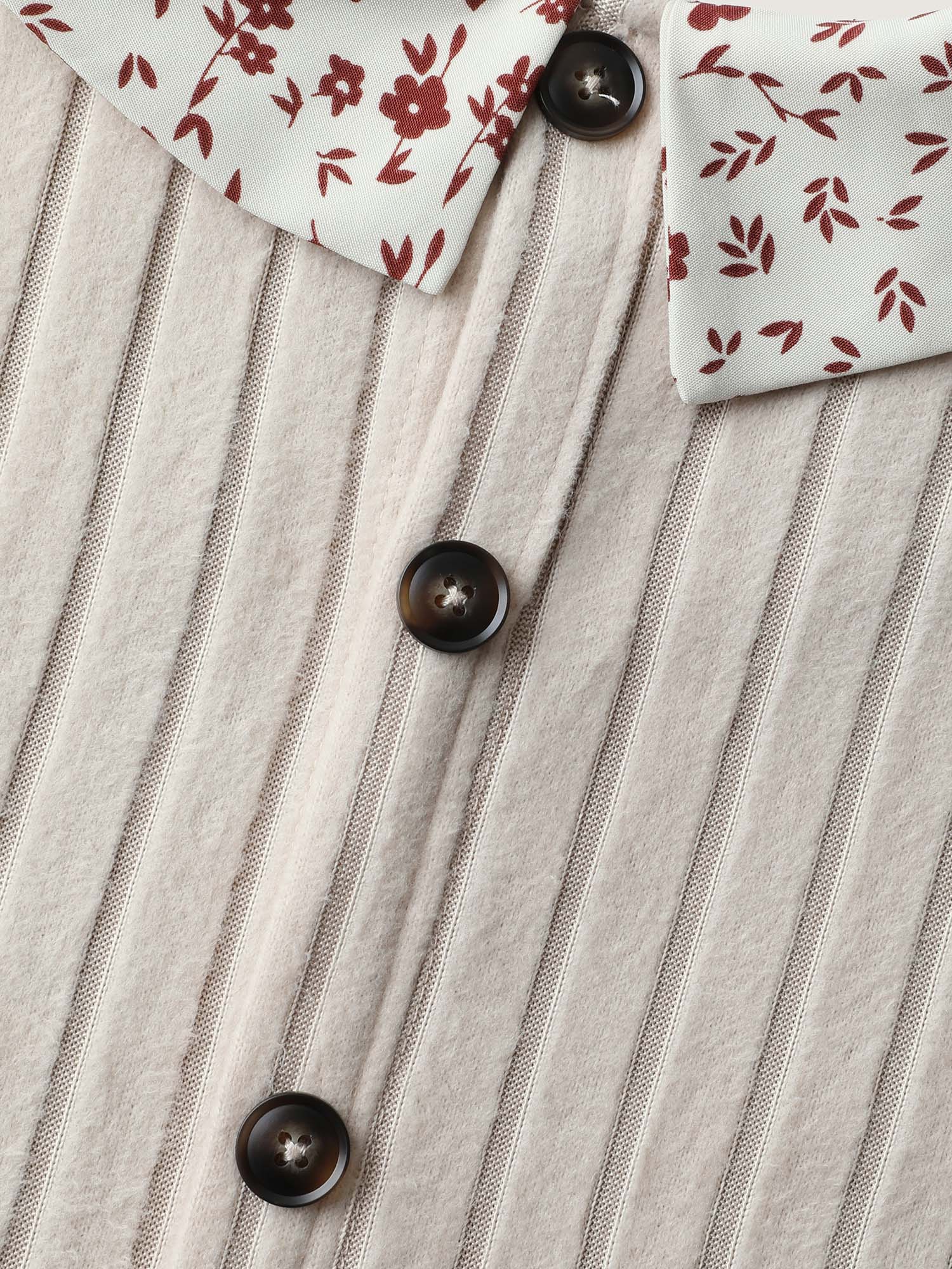 Back Placket Doll Collar Spliced Sweatshirt - Image 5