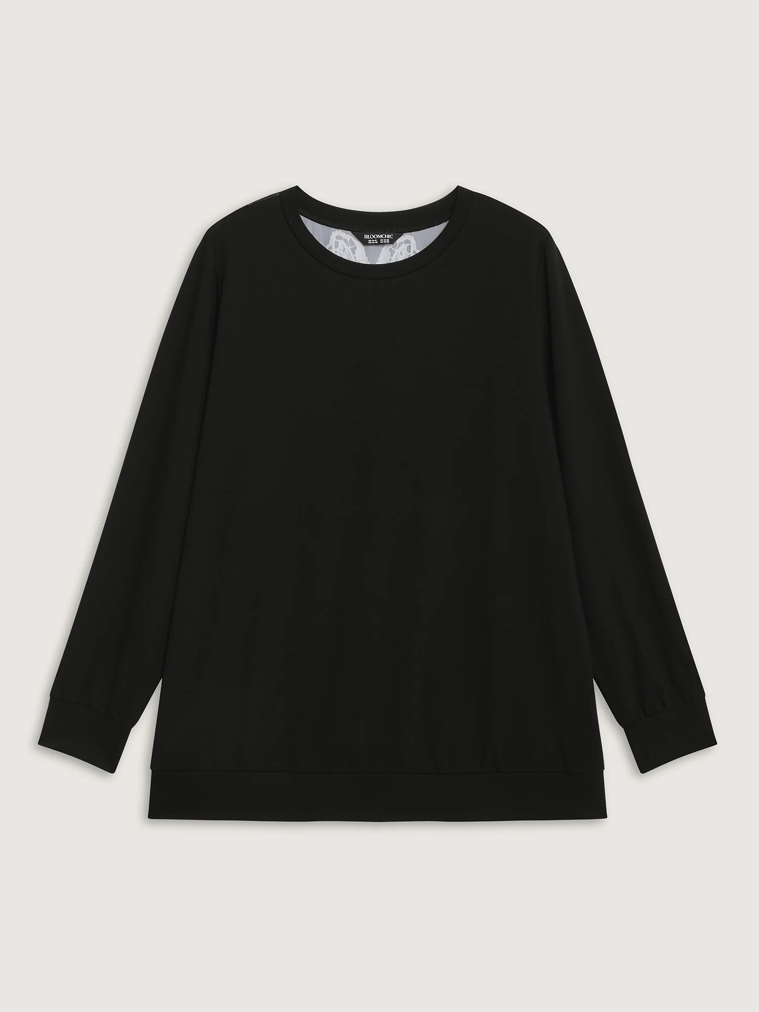 Back Sheer Halloween Print Solid Sweatshirt - Image 6