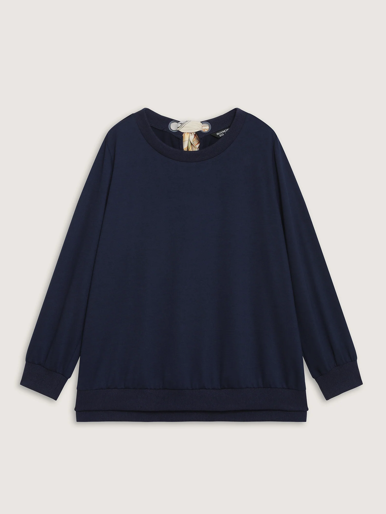 Back Silk Scarf Bow-Tie Detachable Sweatshirt - Image 8