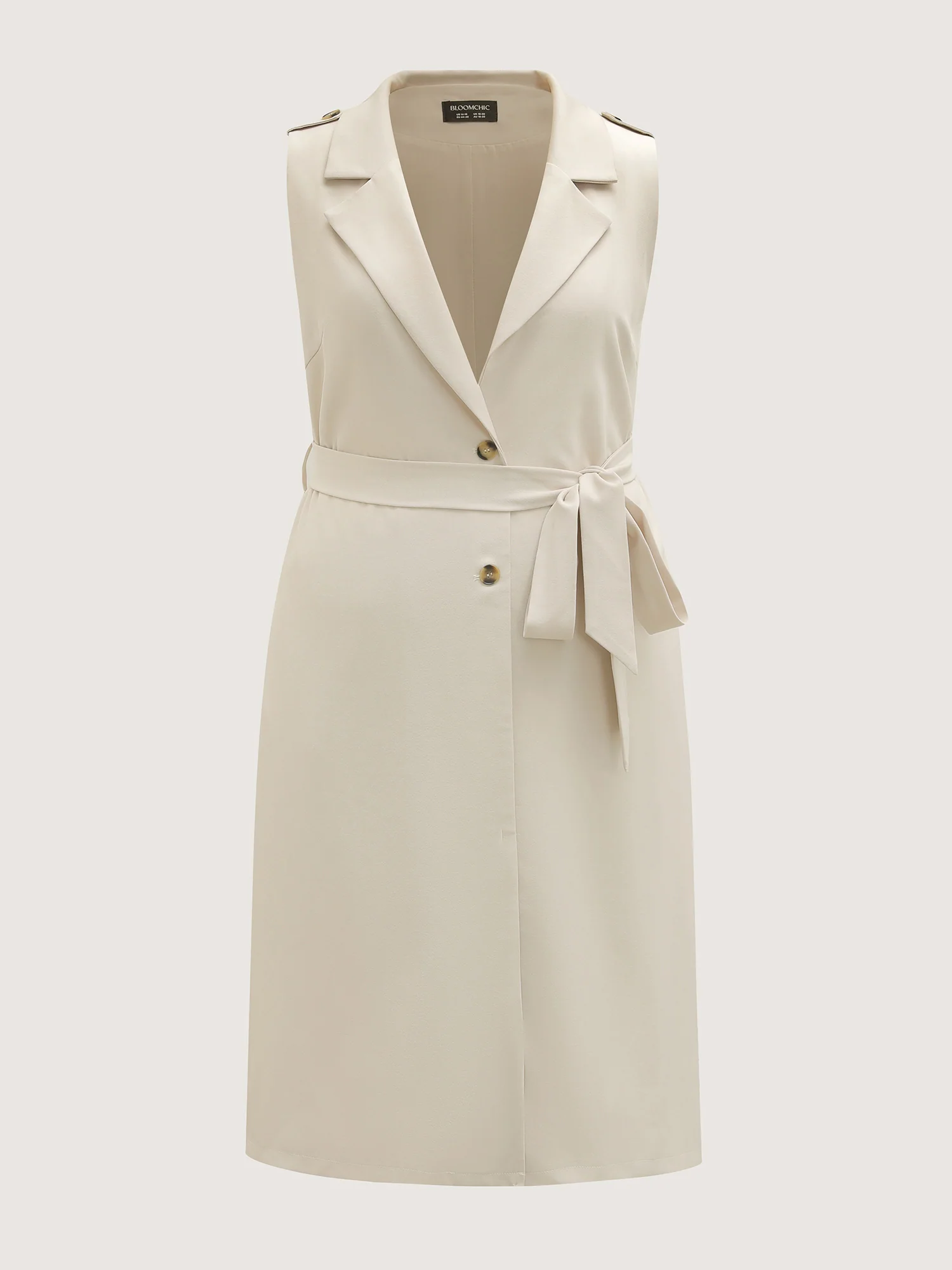 Back Slit Waist Belt Lined Long Vest - Image 6