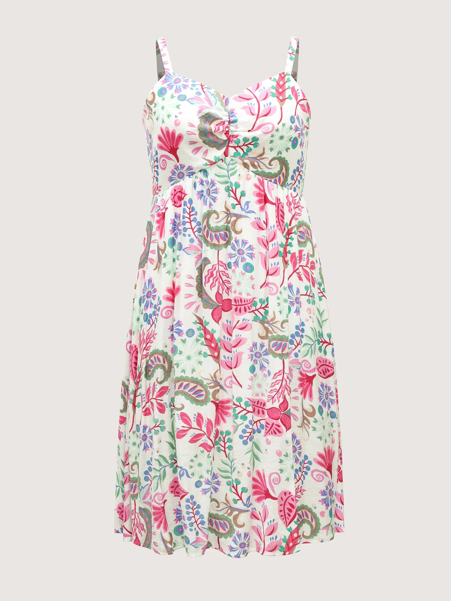Backless Bow Paisley Print Cami Midi Dress - Image 5