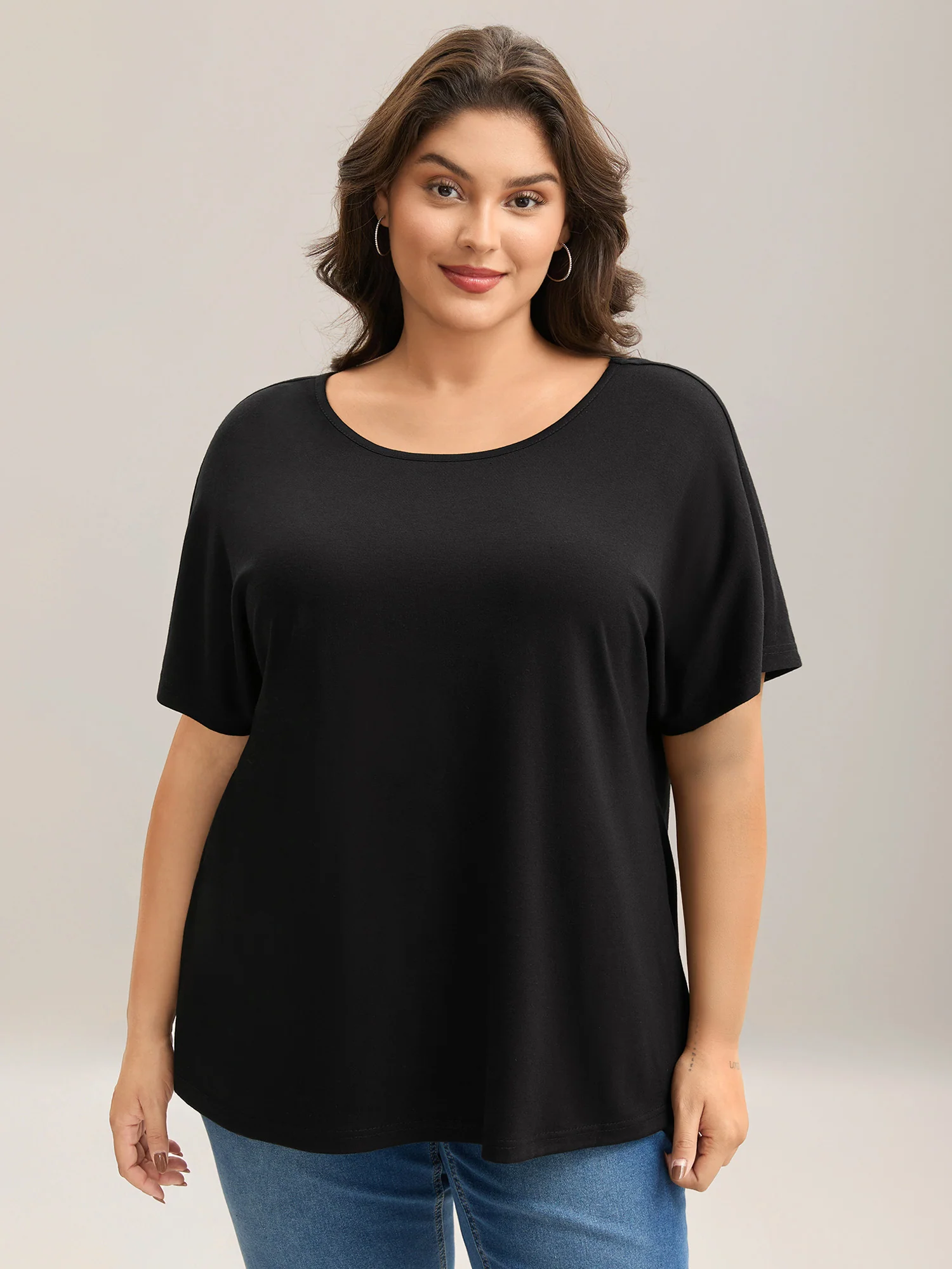 Backless Knotted Plain T-Shirt - Image 2