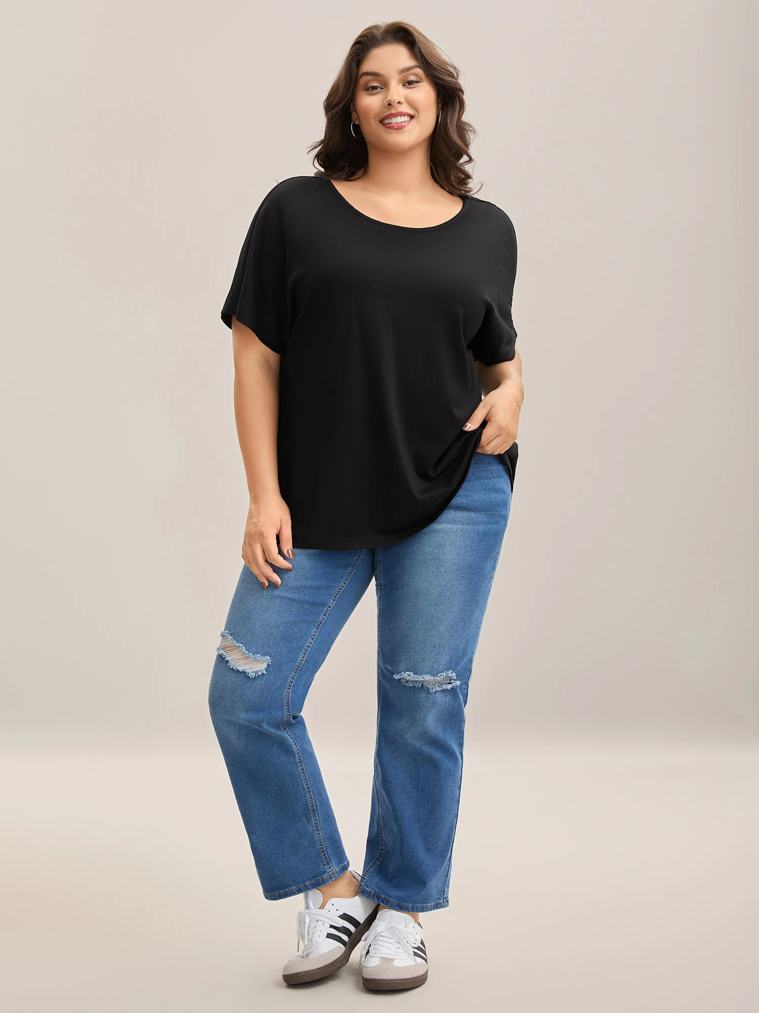 Backless Knotted Plain T-Shirt - Image 3