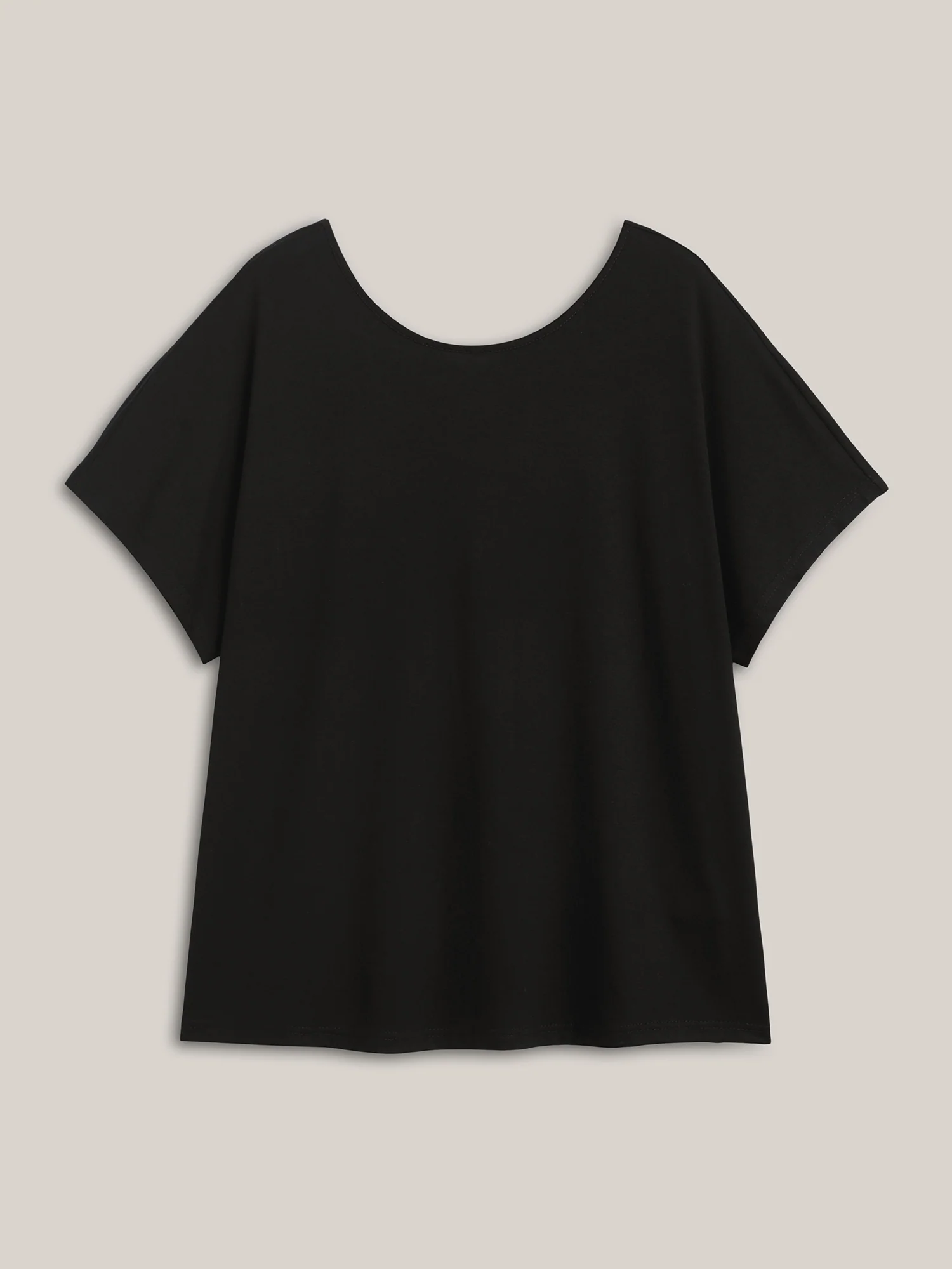 Backless Knotted Plain T-Shirt - Image 6