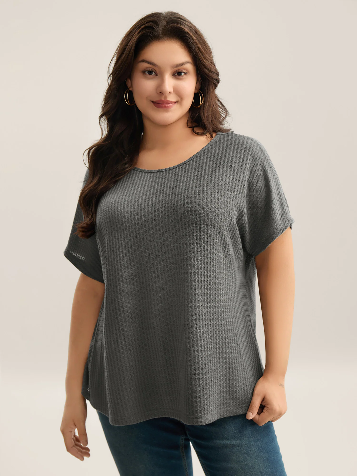 Backless Lace Crossover Solid T-Shirt - Image 4