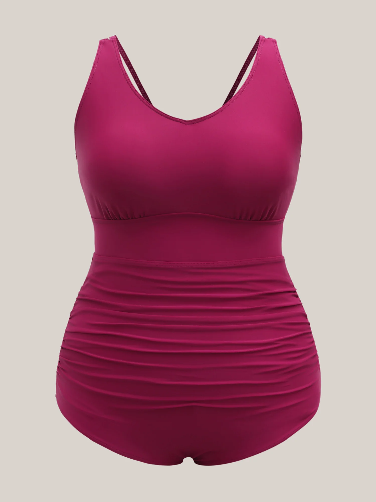 Backless Ruched Adjustable One-Piece Swimsuit - Image 7
