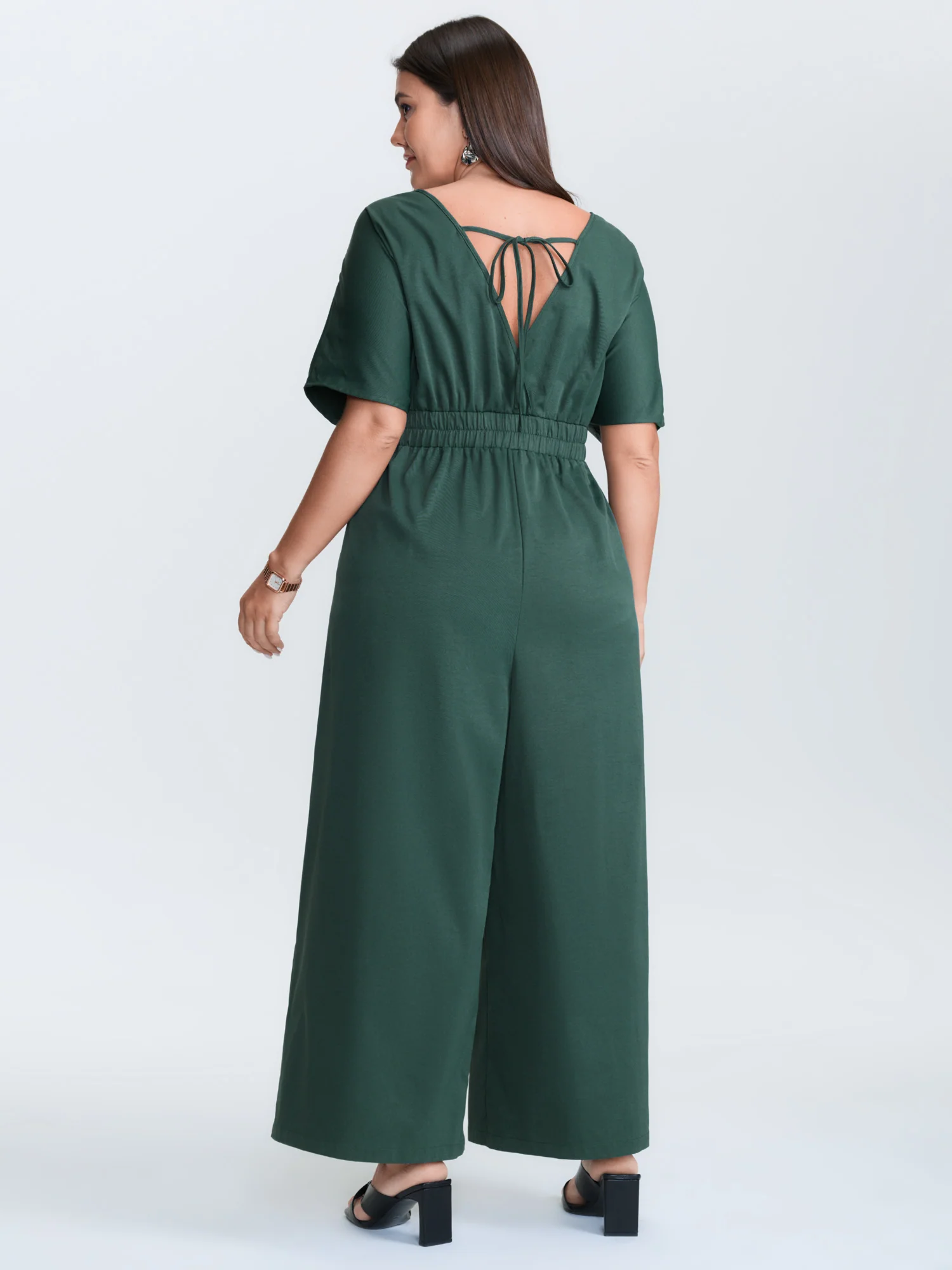 Backless Tie Pockets Jumpsuit - Image 4