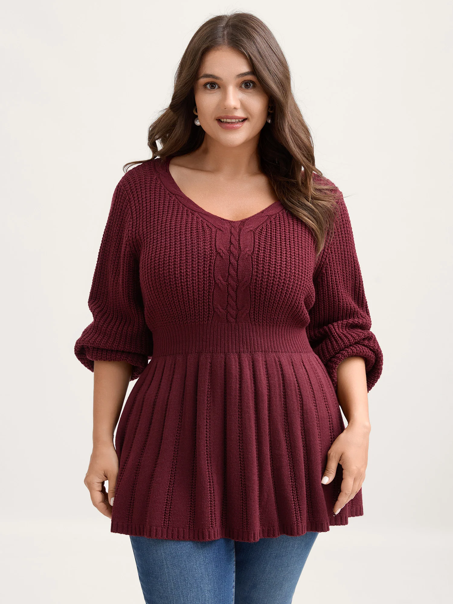 Backless Ties Textured Cinched Pullover - Image 2