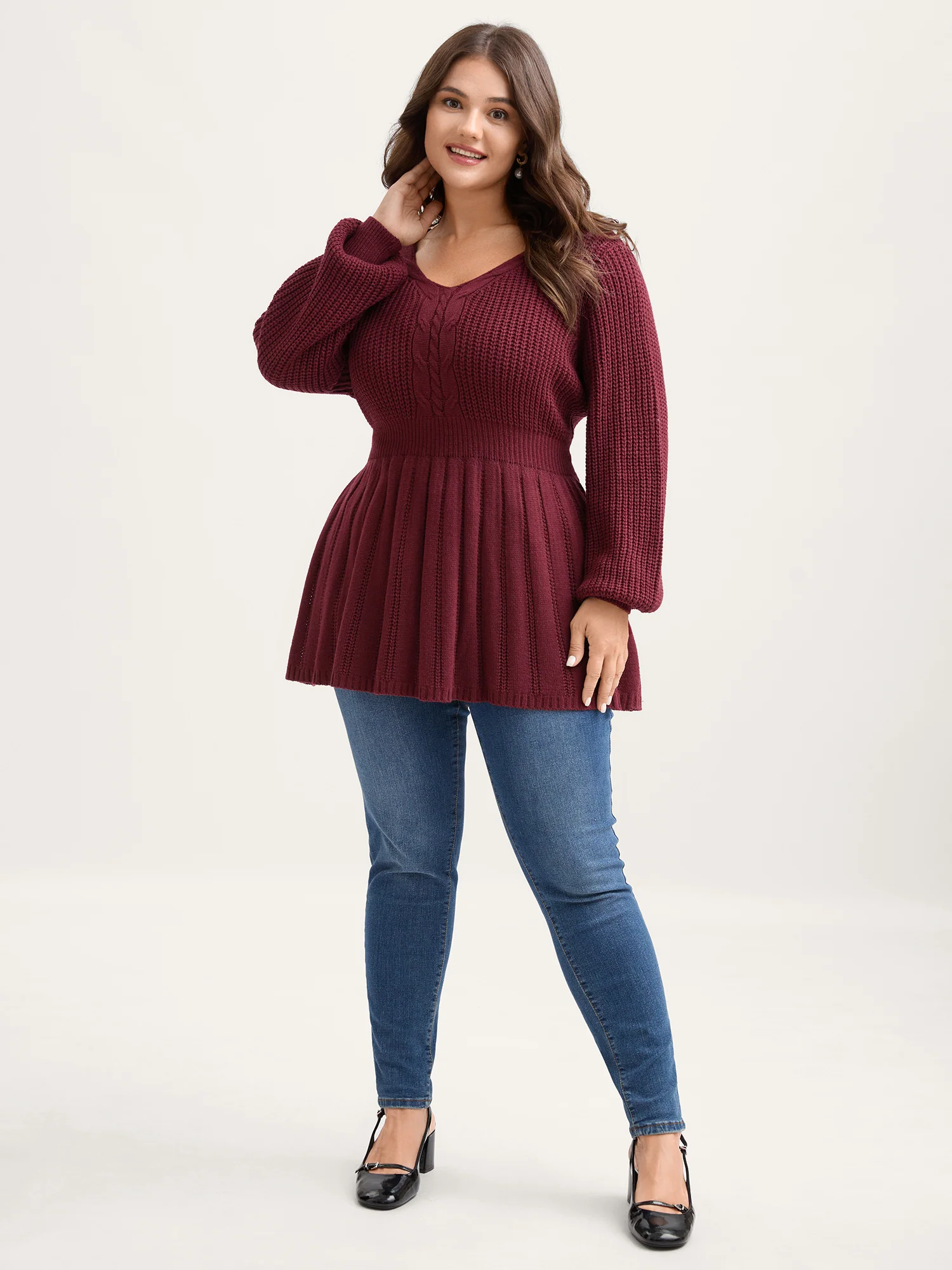 Backless Ties Textured Cinched Pullover - Image 3