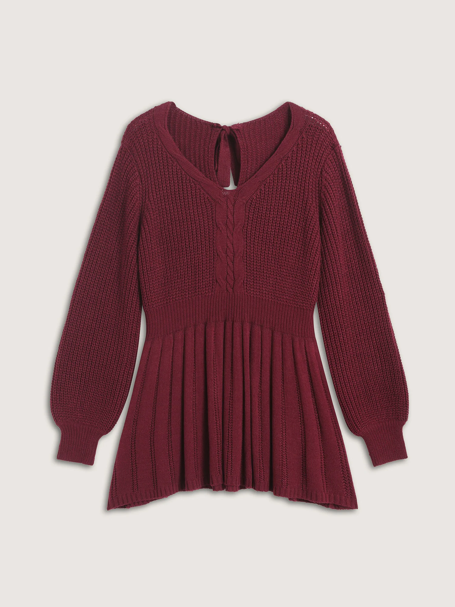 Backless Ties Textured Cinched Pullover - Image 5