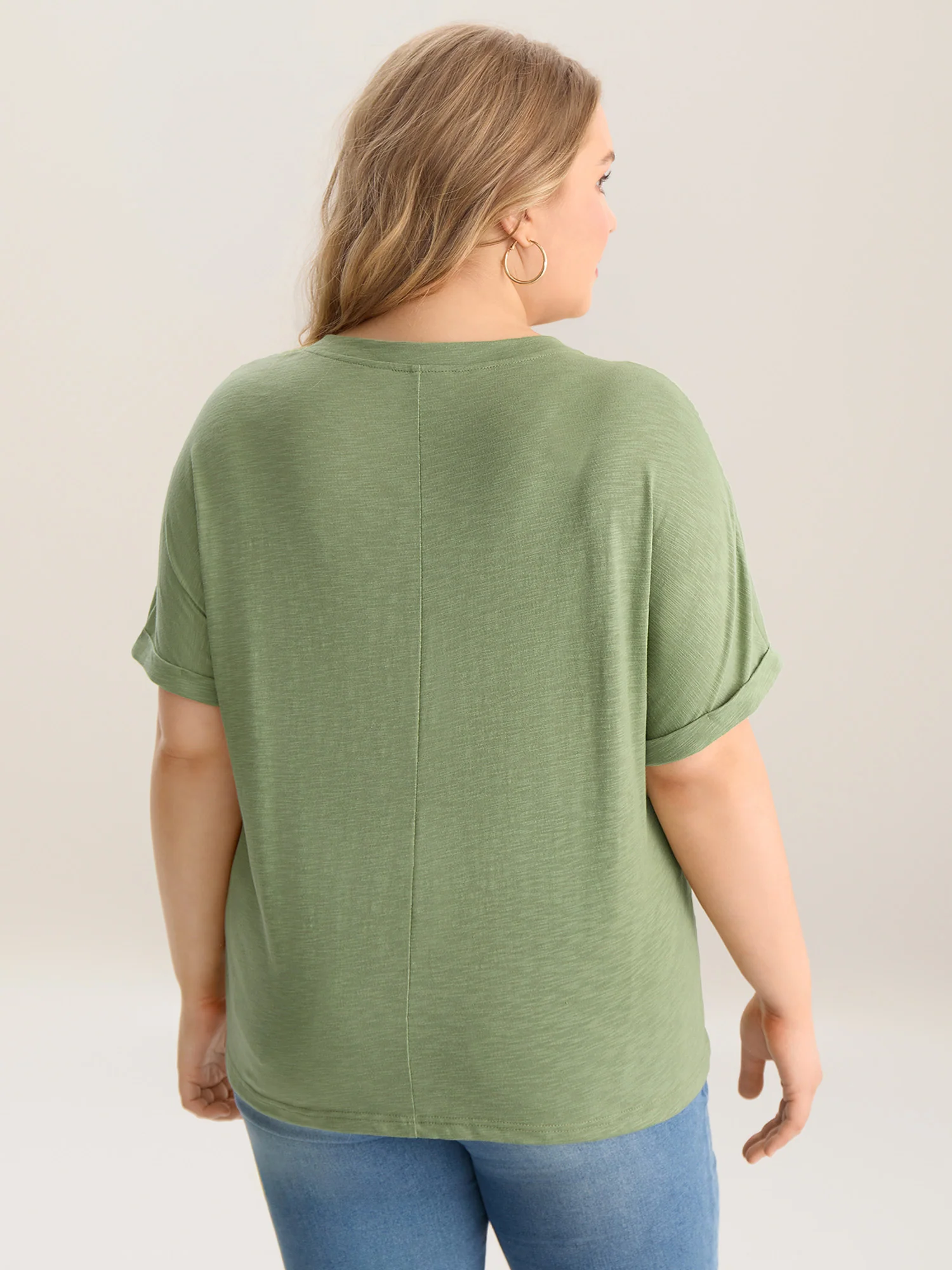 Bamboo Fabric Lace Trim Flowy T-Shirt - Image 4