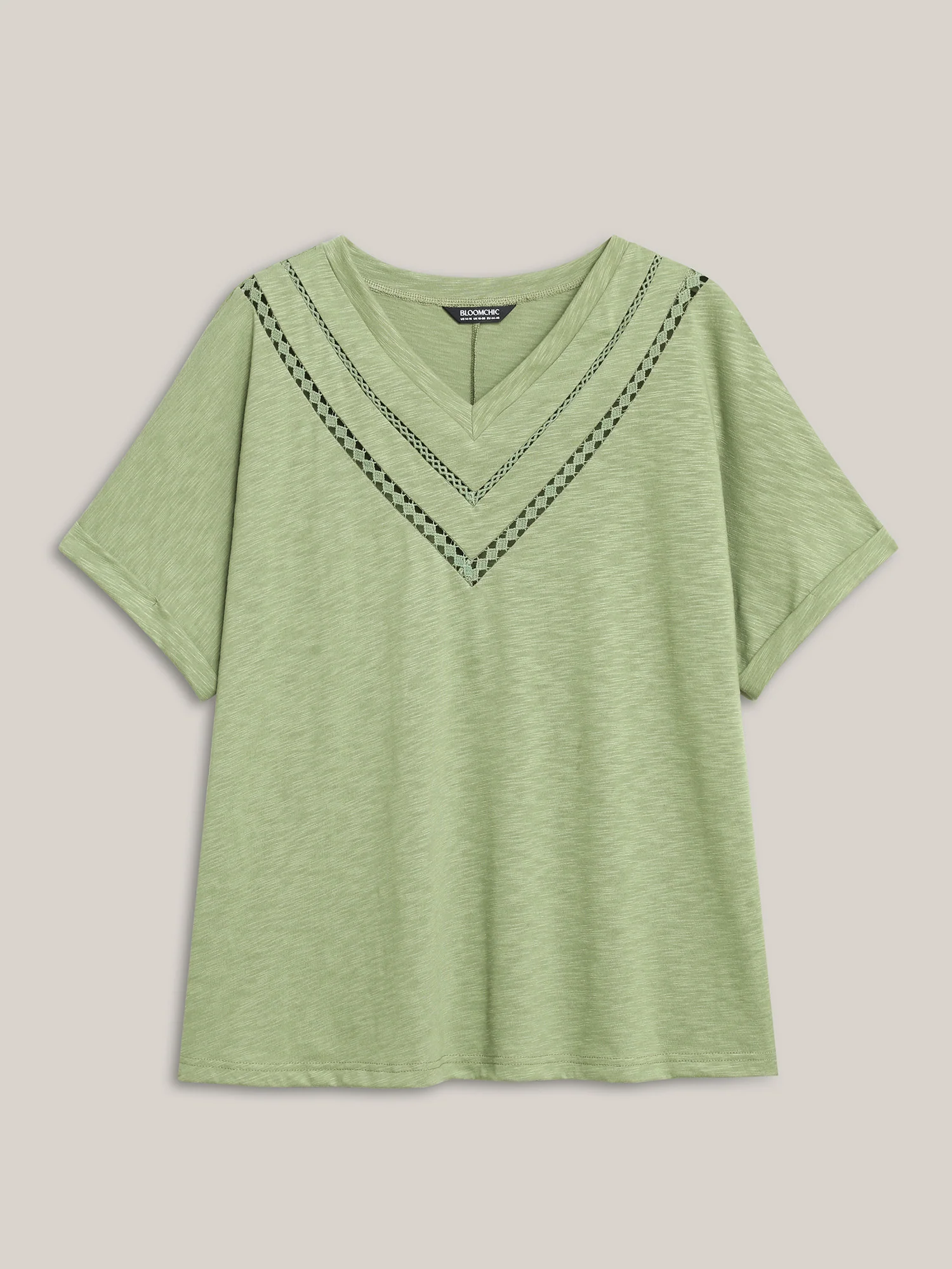 Bamboo Fabric Lace Trim Flowy T-Shirt - Image 7