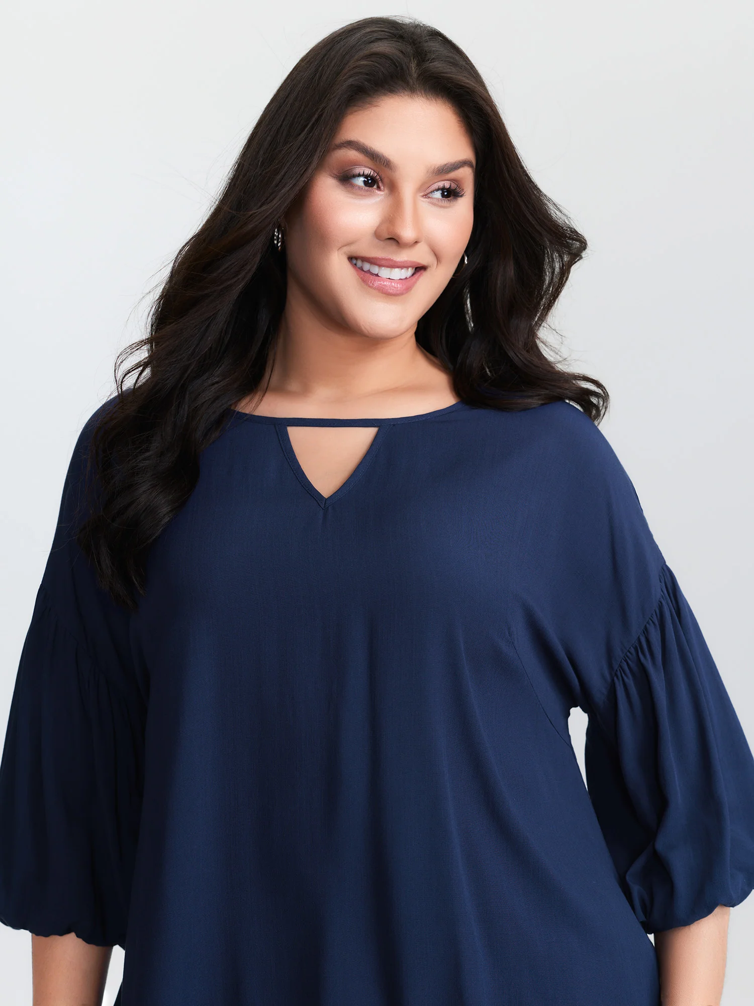 Bamboo Textured Back-Tie Blouse - Image 2