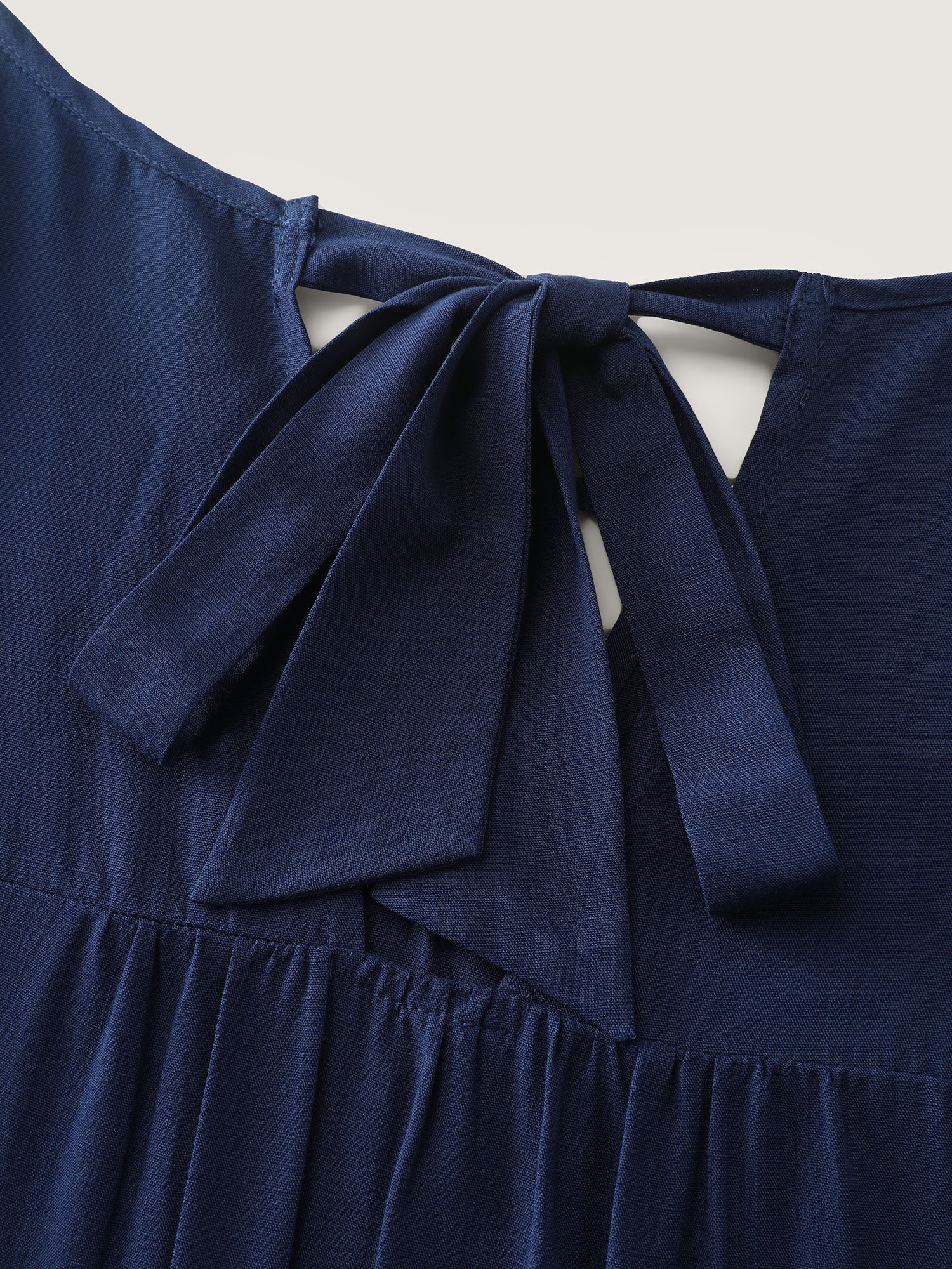 Bamboo Textured Back-Tie Blouse - Image 5