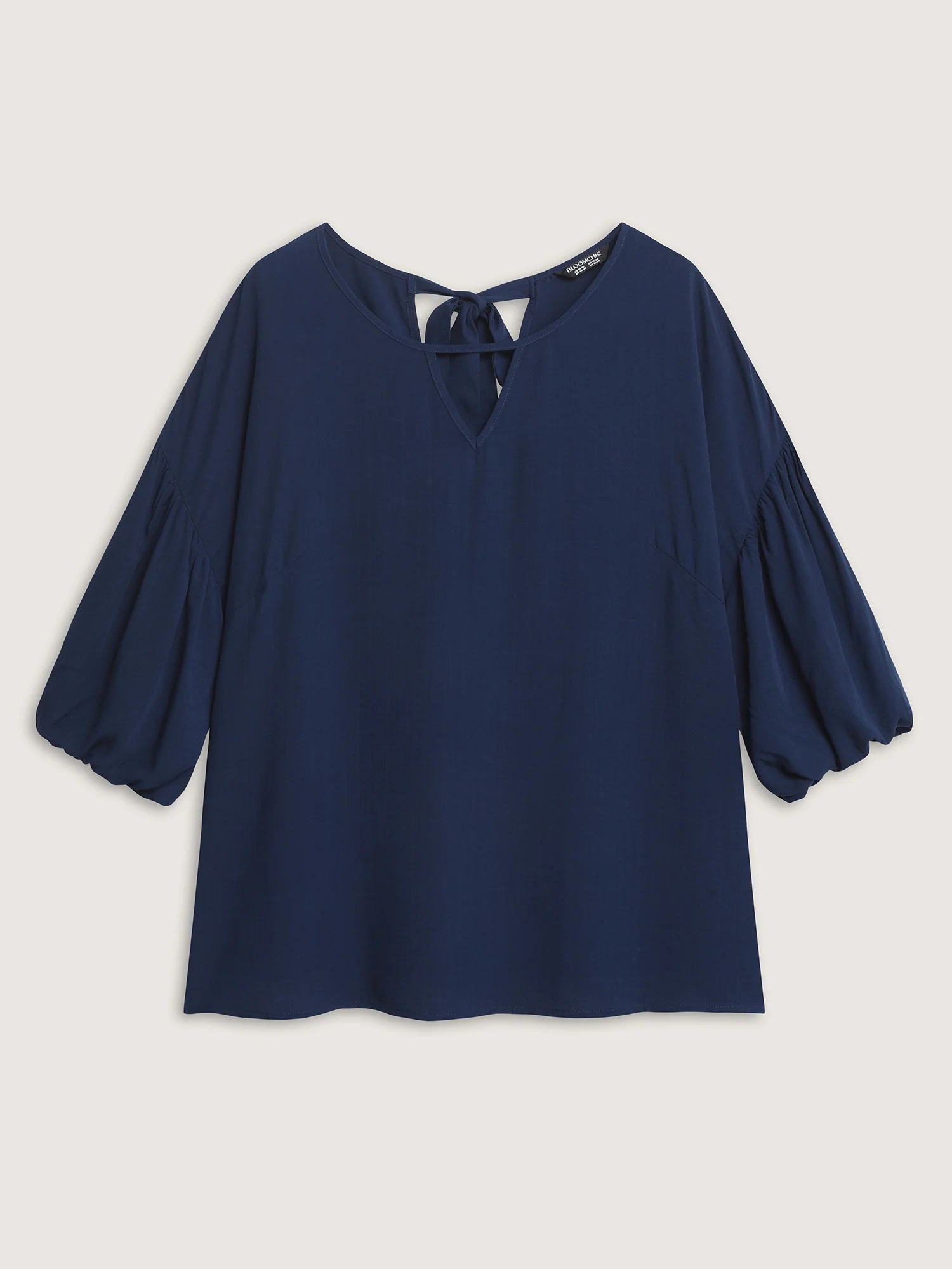 Bamboo Textured Back-Tie Blouse - Image 8