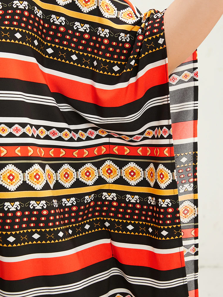 Bandana Dolman Sleeve Open Front Cover Up - Image 8