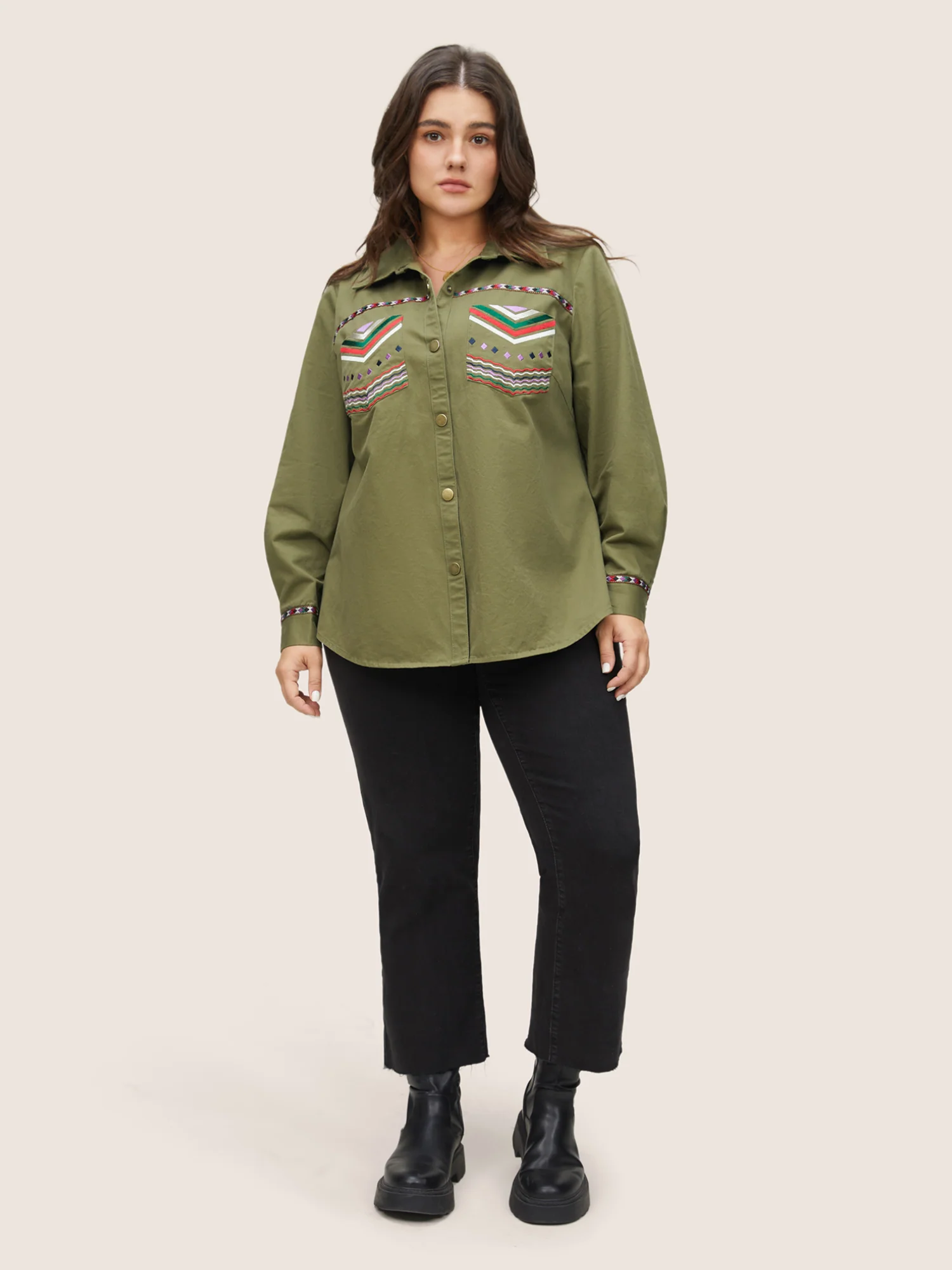 Bandana Embroidered Patched Pocket Jacket - Image 4