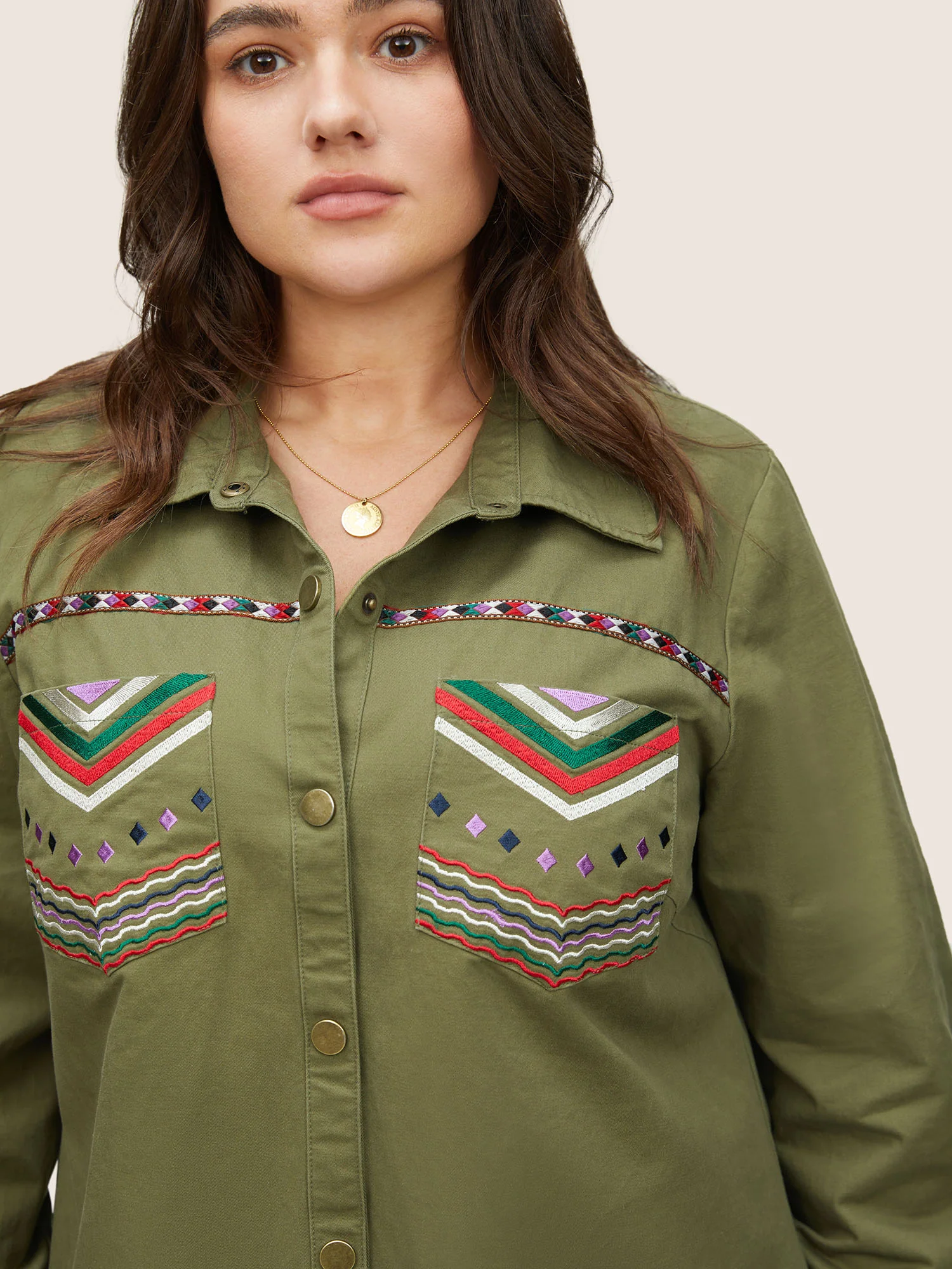 Bandana Embroidered Patched Pocket Jacket - Image 5