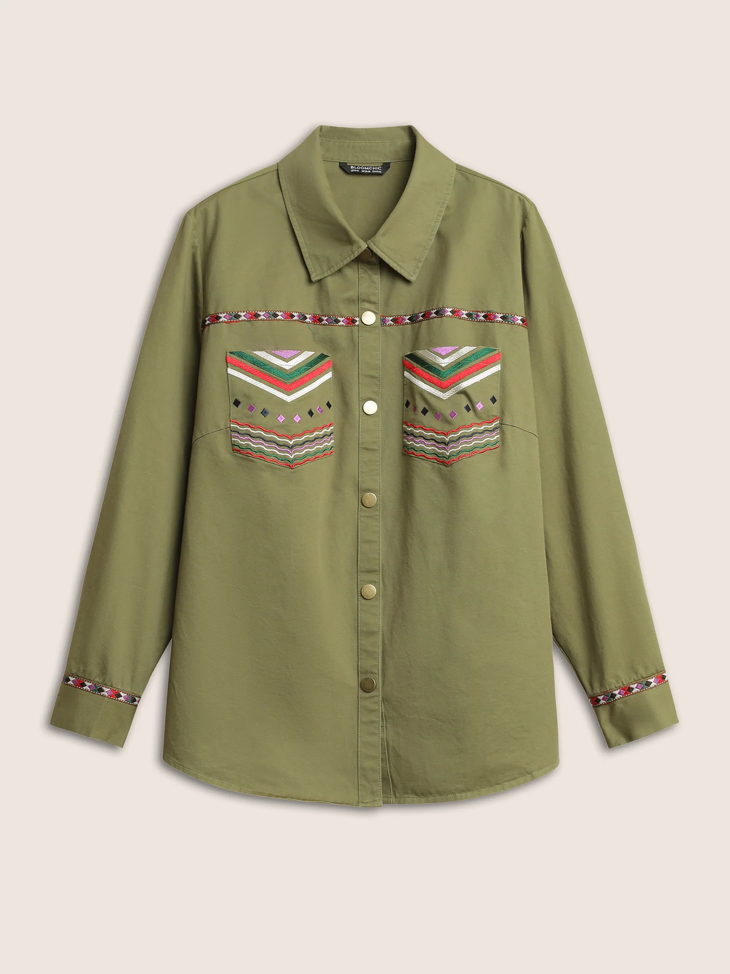 Bandana Embroidered Patched Pocket Jacket - Image 8