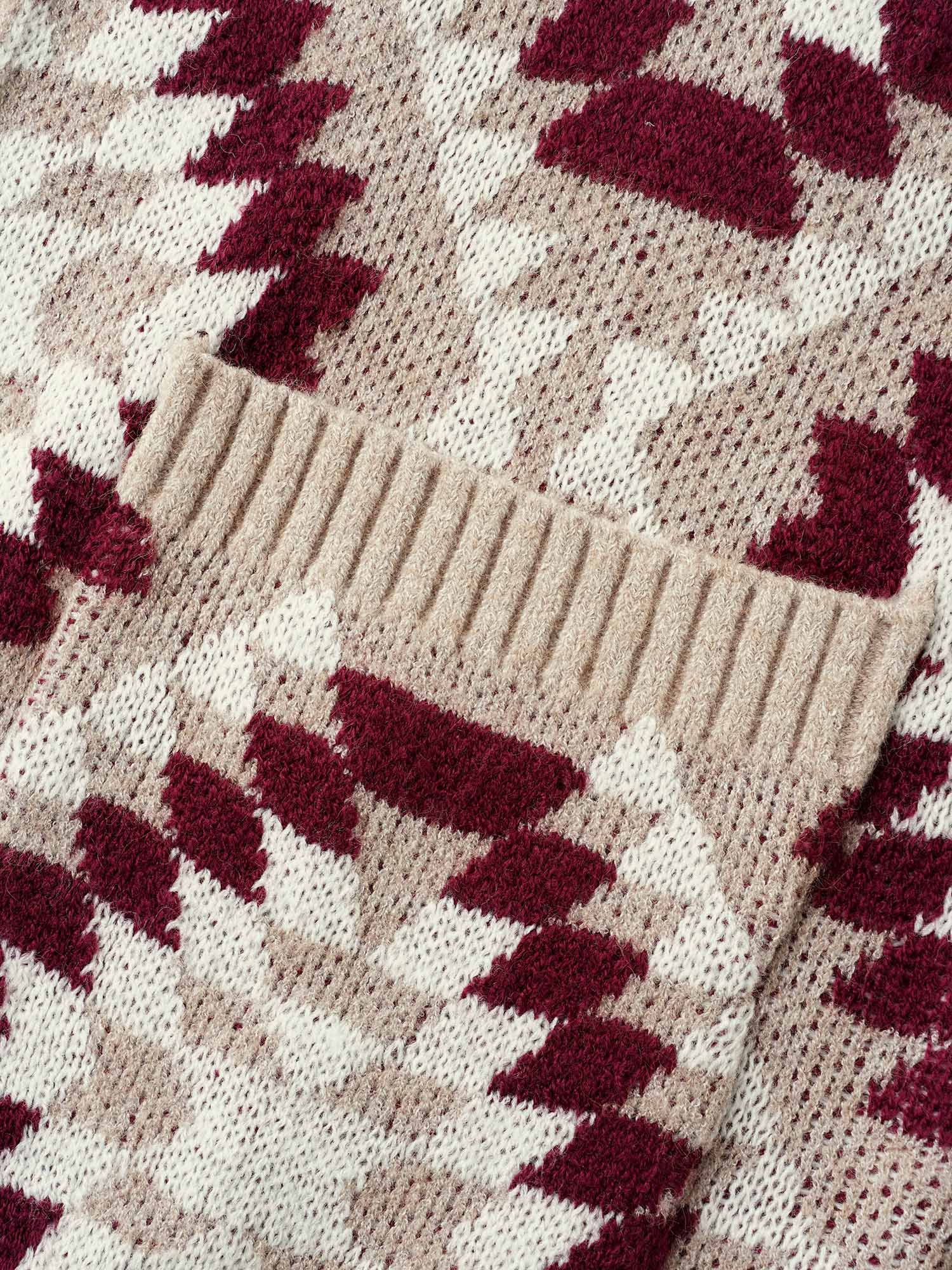 Bandana Geometric Lapel Collar Cardigan - Image 5