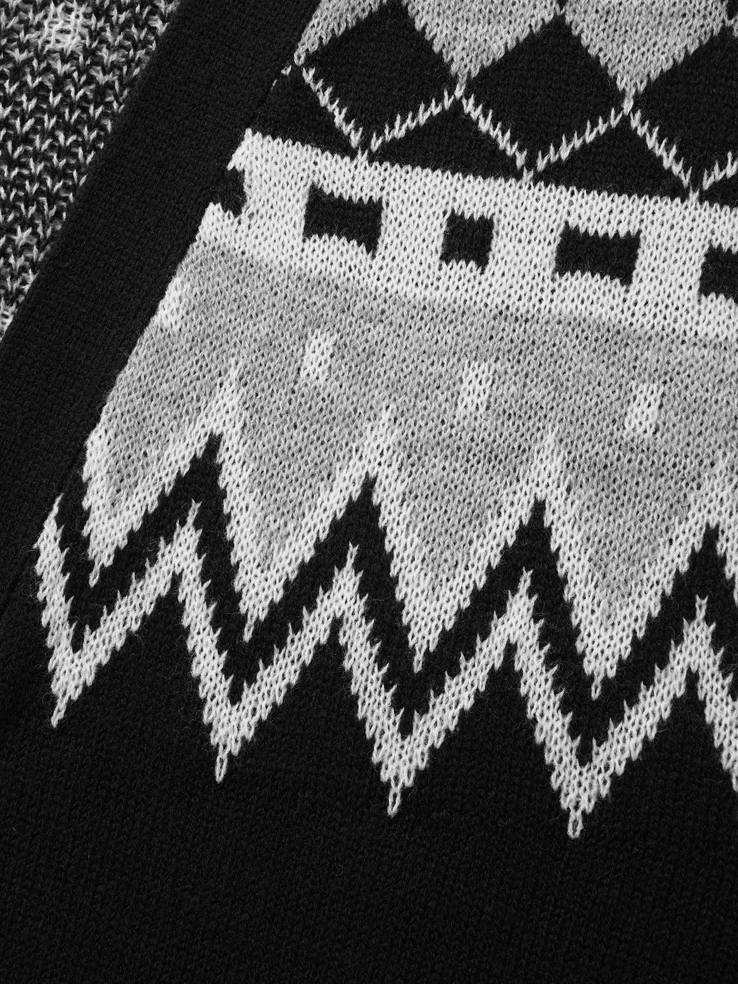 Bandana Geometric Raglan Sleeve Cardigan - Image 5