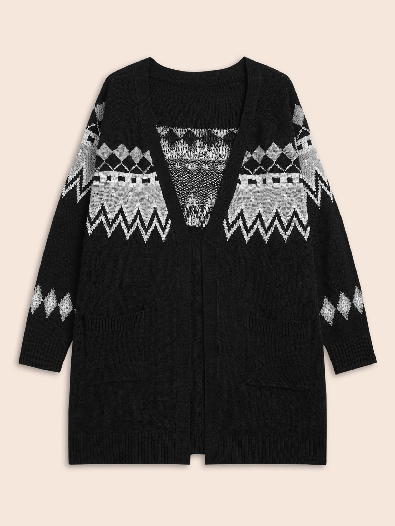 Bandana Geometric Raglan Sleeve Cardigan - Image 7