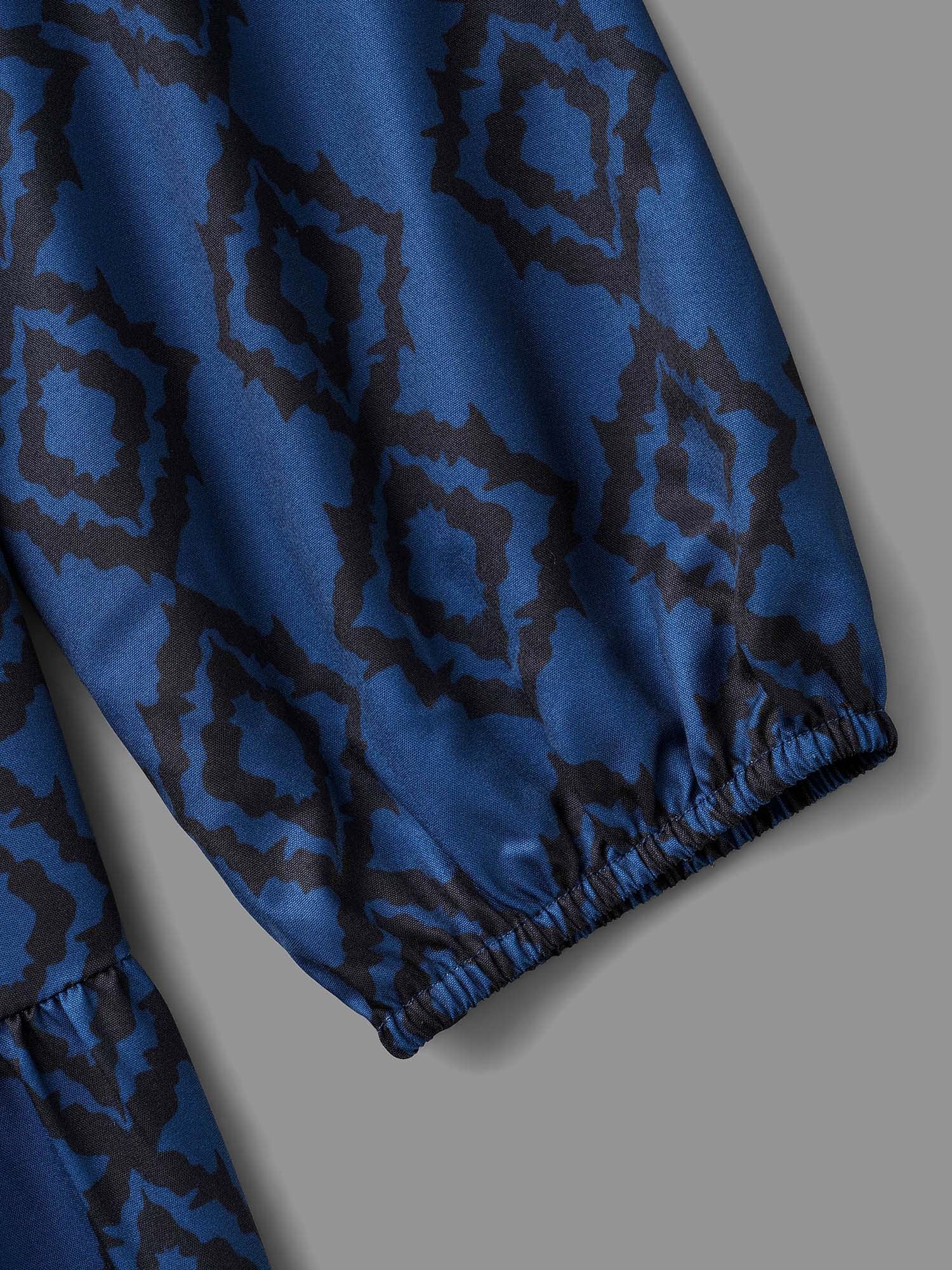 Bandana Geometric Ruffle Layered Hem Dress - Image 7