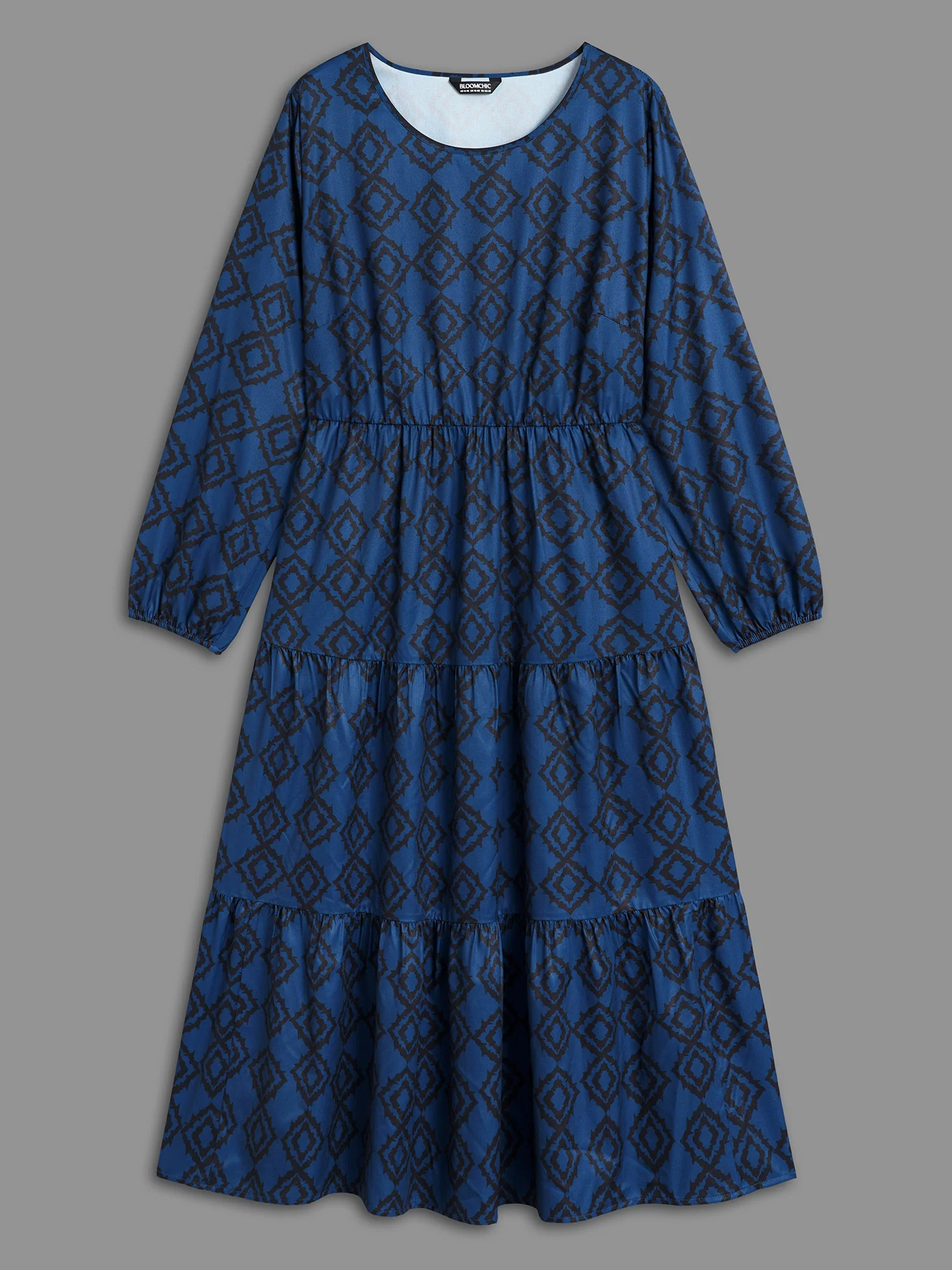 Bandana Geometric Ruffle Layered Hem Dress - Image 8