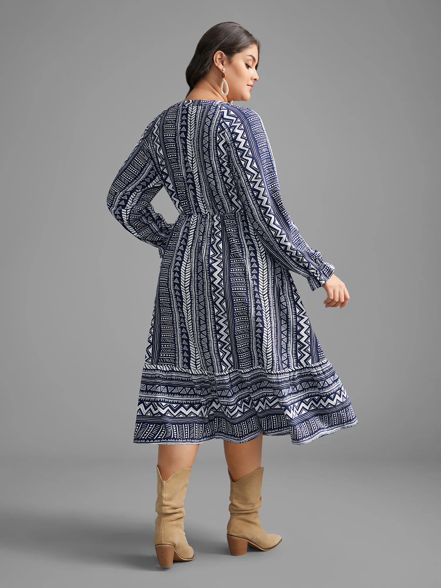 Bandana Geometric Tassels Tie Knot Dress - Image 5