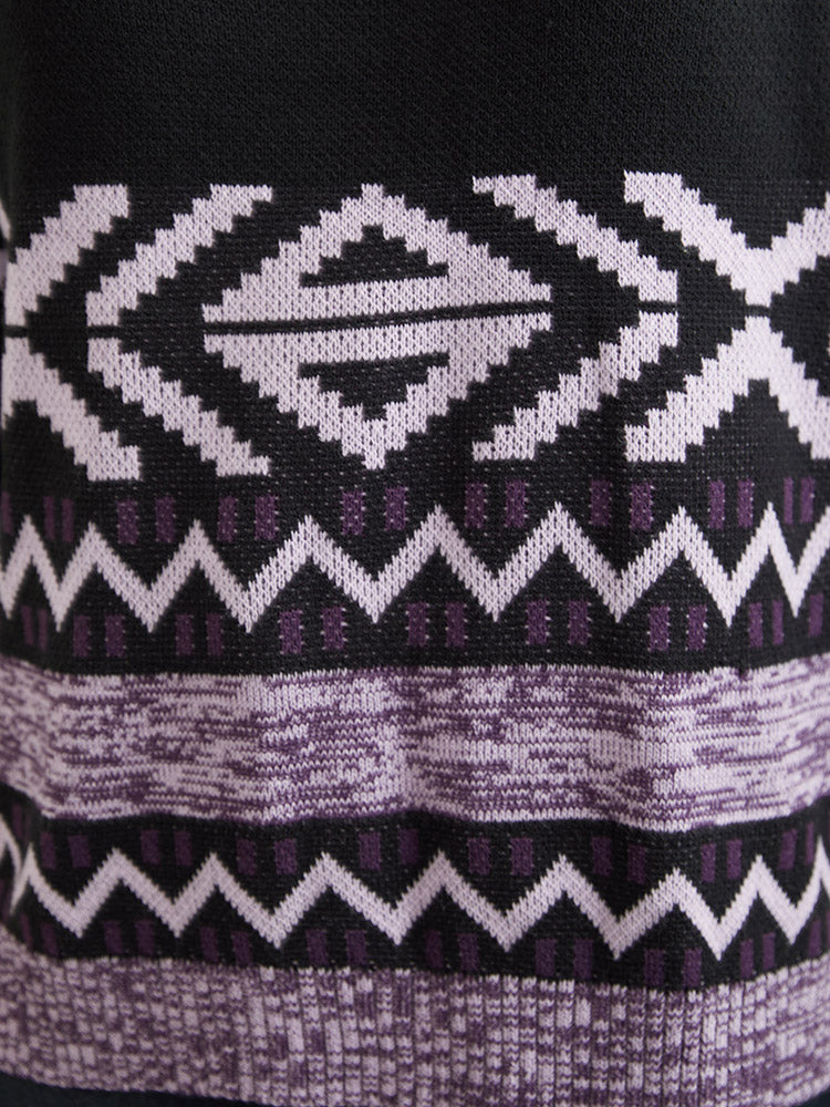 Bandana Jacquard Heather Patchwork Pullover - Image 5