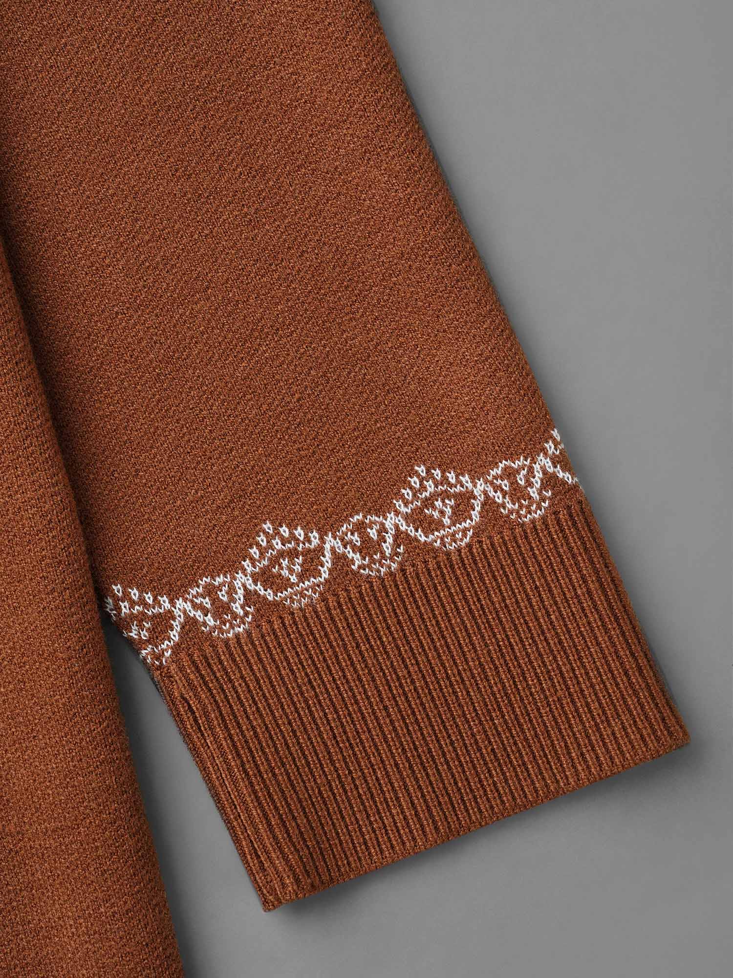 Bandana Jacquard Pattern Round Neck Pullover - Image 7