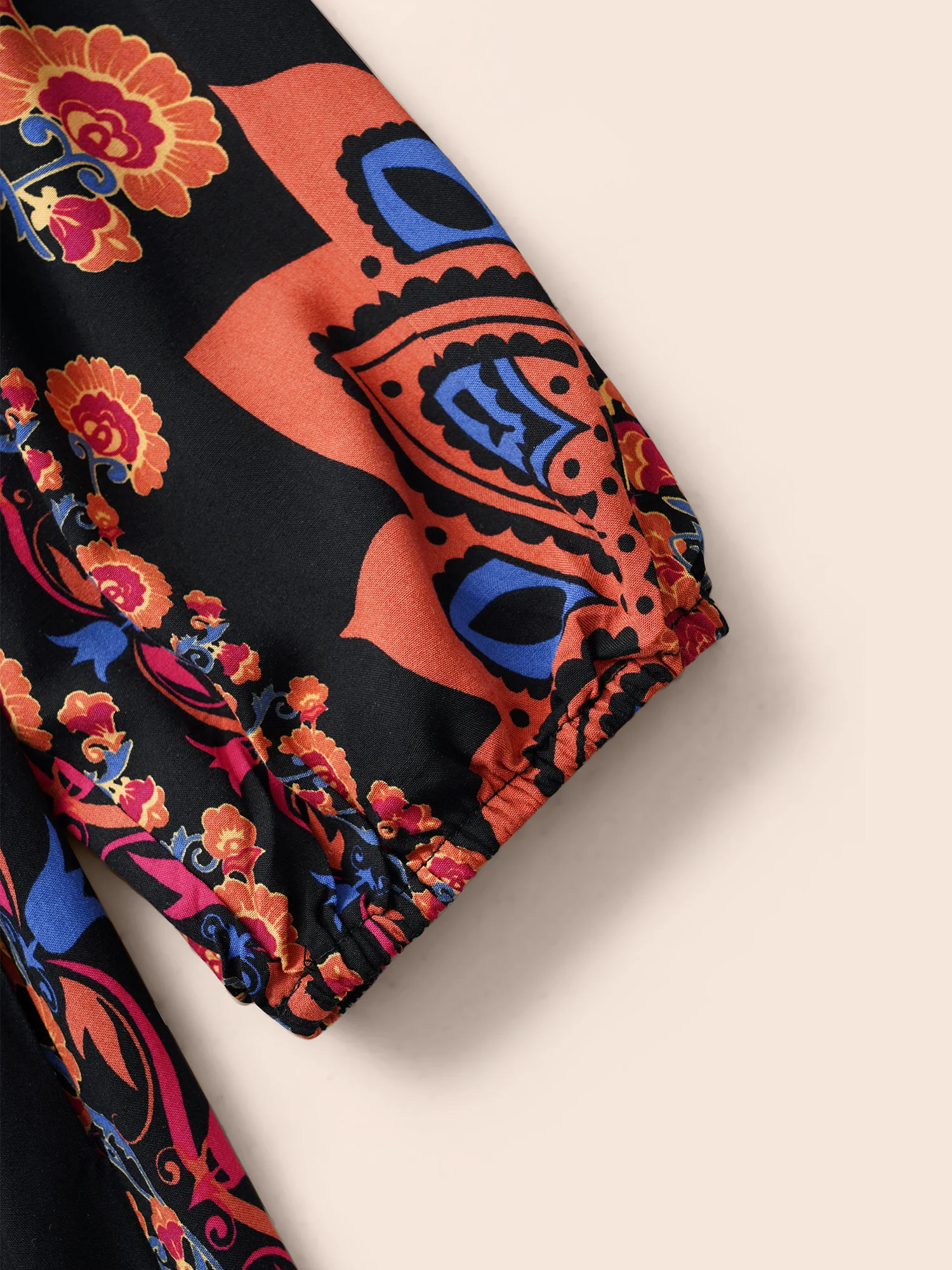 Bandana Lantern Sleeve Midi Dress - Image 5
