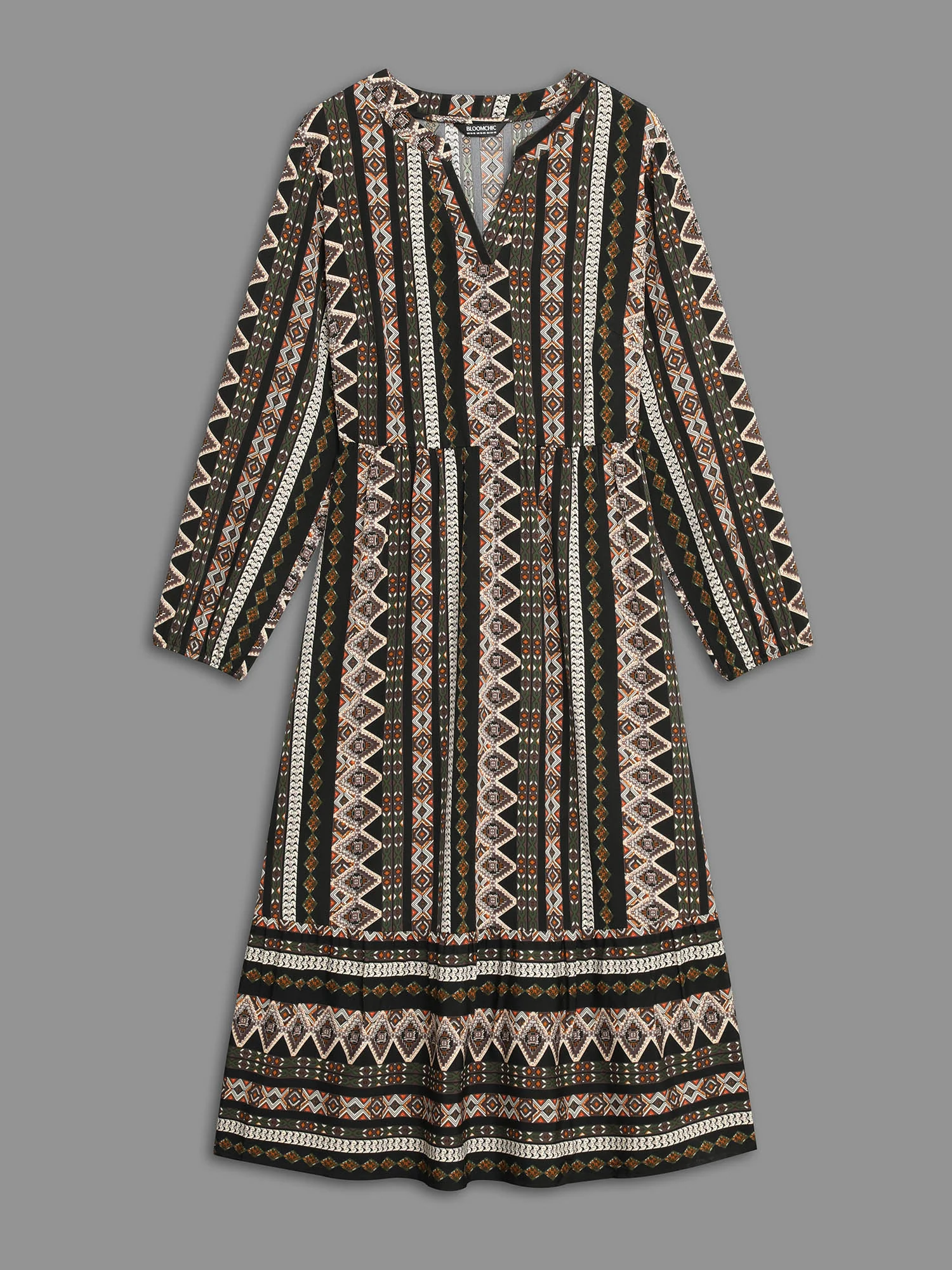 Bandana Lantern Sleeve Ruffle Hem Dress - Image 8