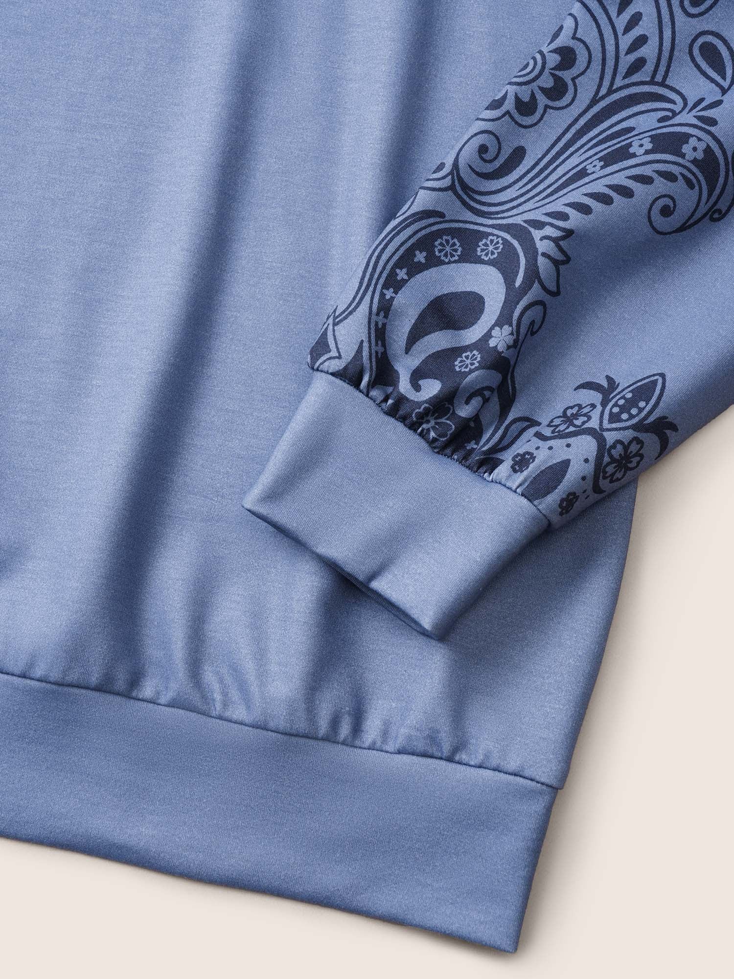 Bandana Paisley Print Crew Neck Sweatshirt - Image 5