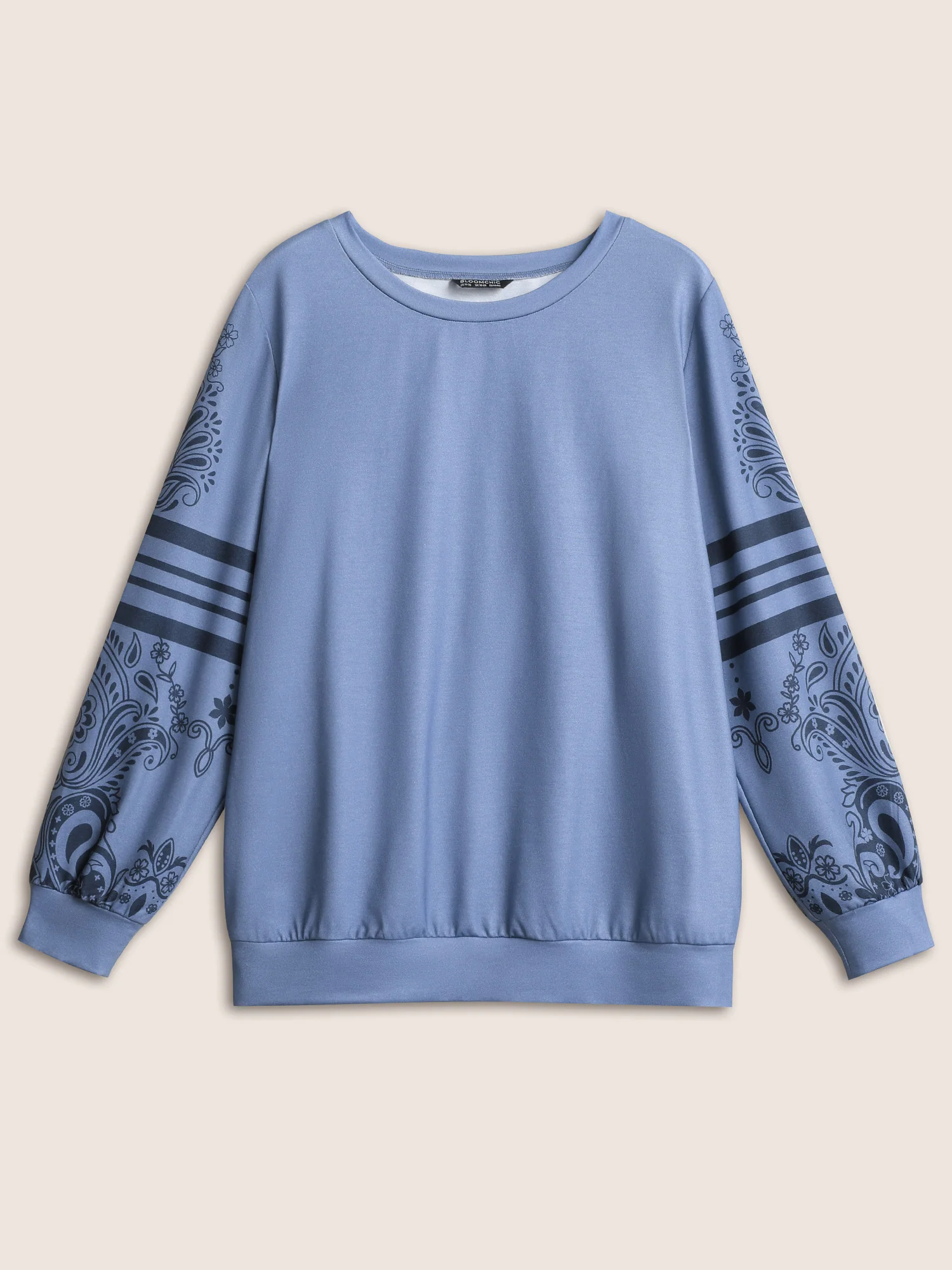 Bandana Paisley Print Crew Neck Sweatshirt - Image 7