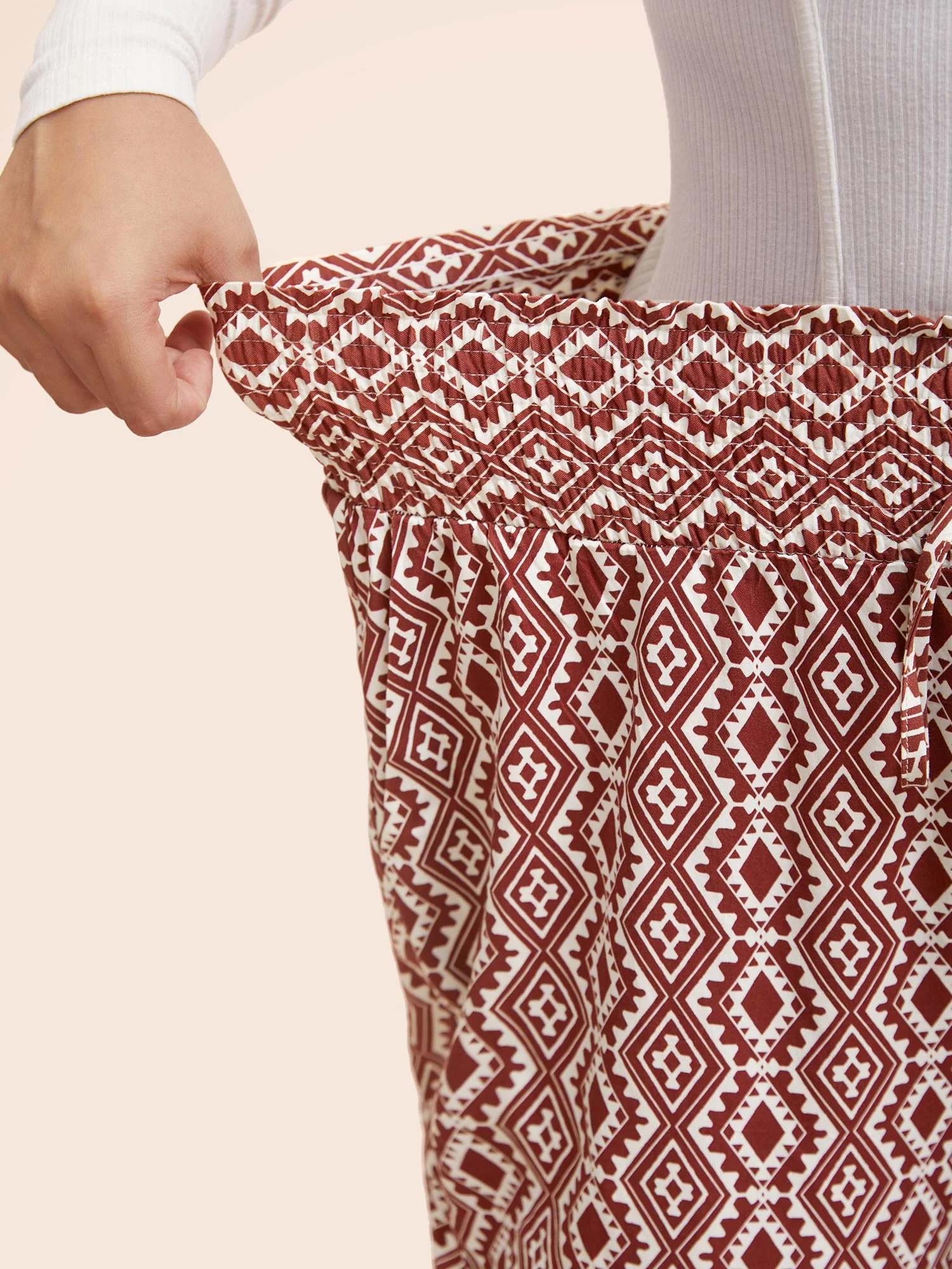 Bandana Paperbag Drawstring Waist Wide Leg Pants - Image 4