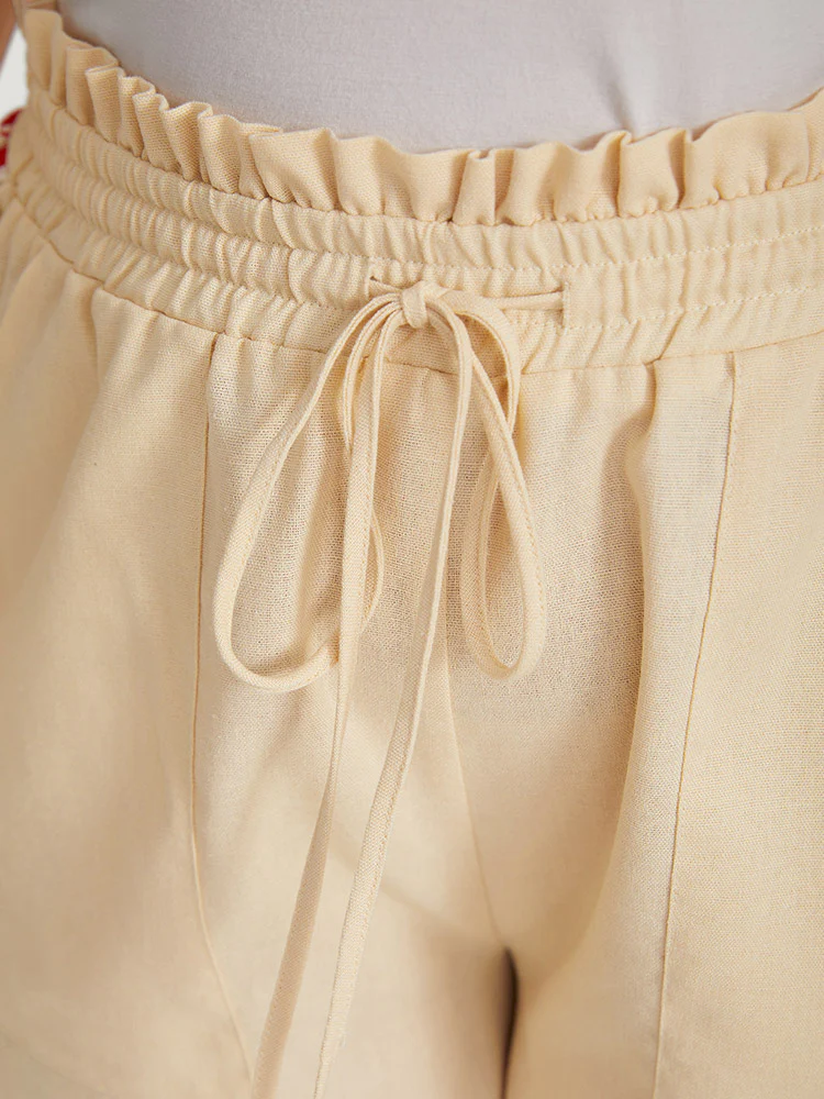 Bandana Patchwork Pocket Ties Paperbag Waist Shorts - Image 7