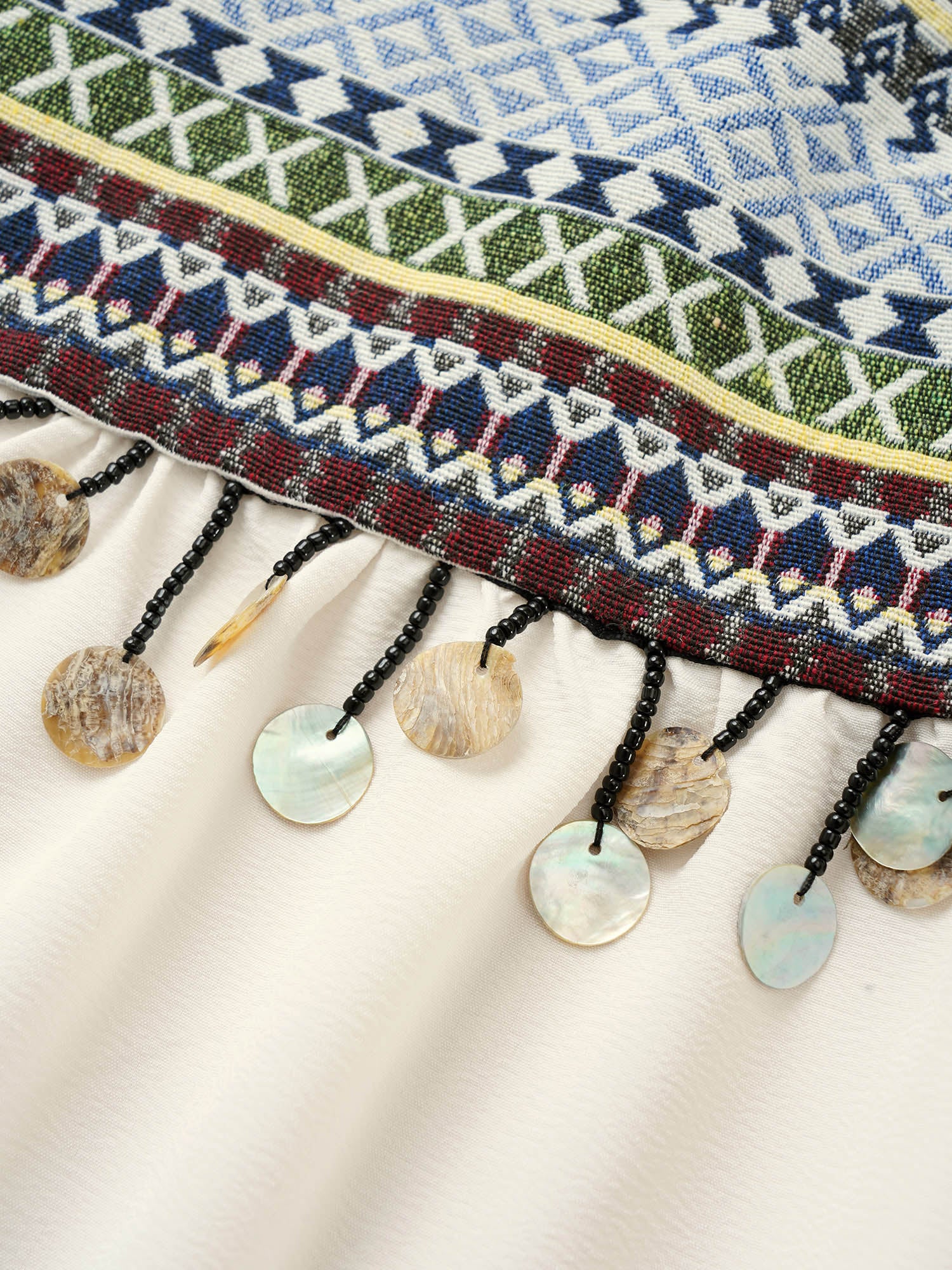 Bandana Patchwork Style Accents Tassel Kimono - Image 5