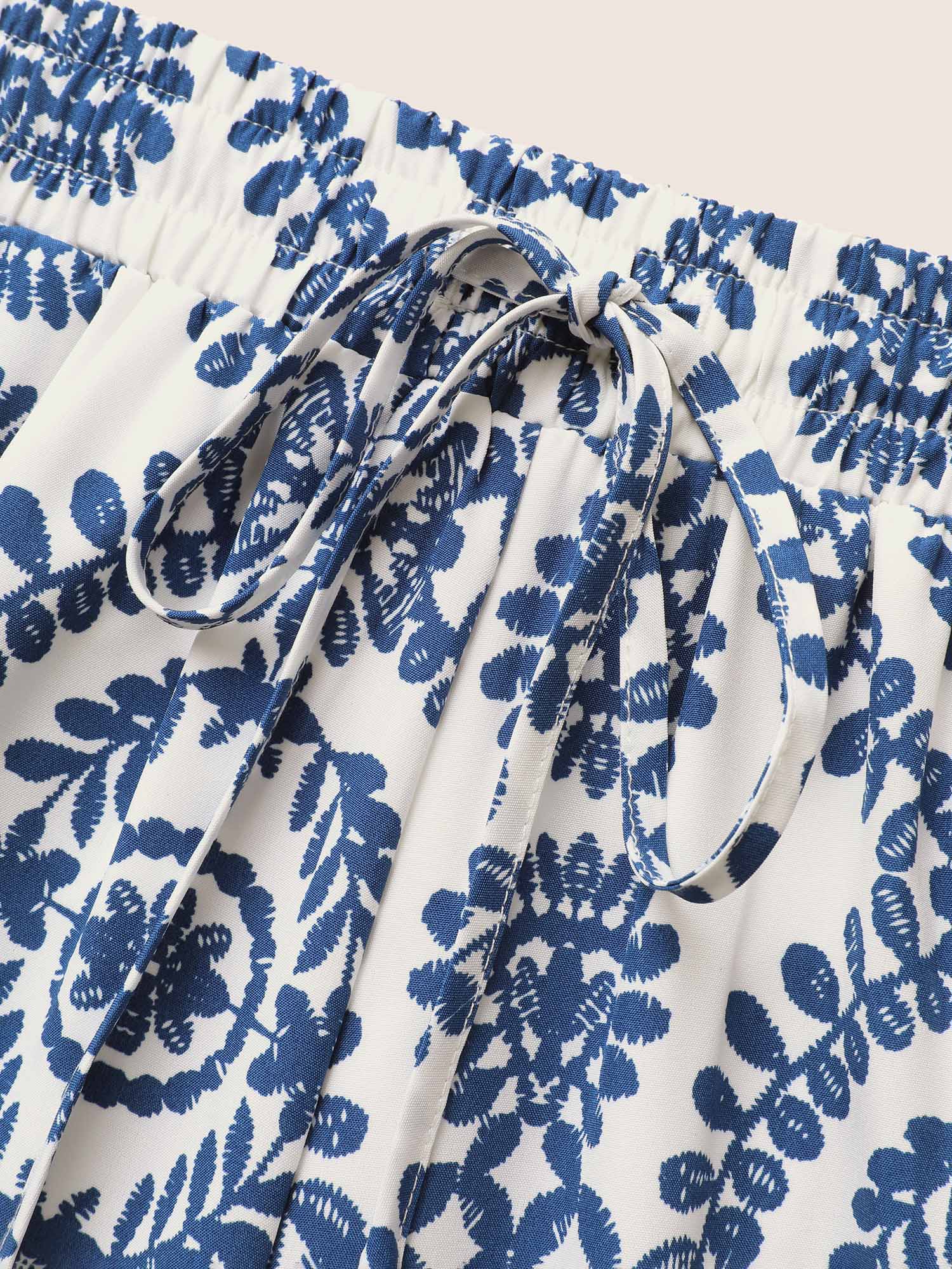 Bandana Print Drawstring Wide Leg Pants - Image 6