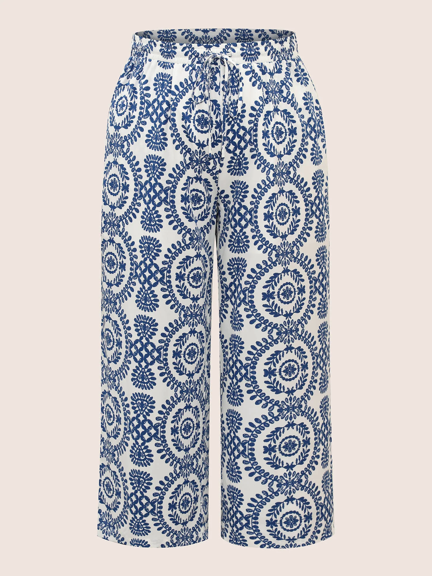 Bandana Print Drawstring Wide Leg Pants - Image 7