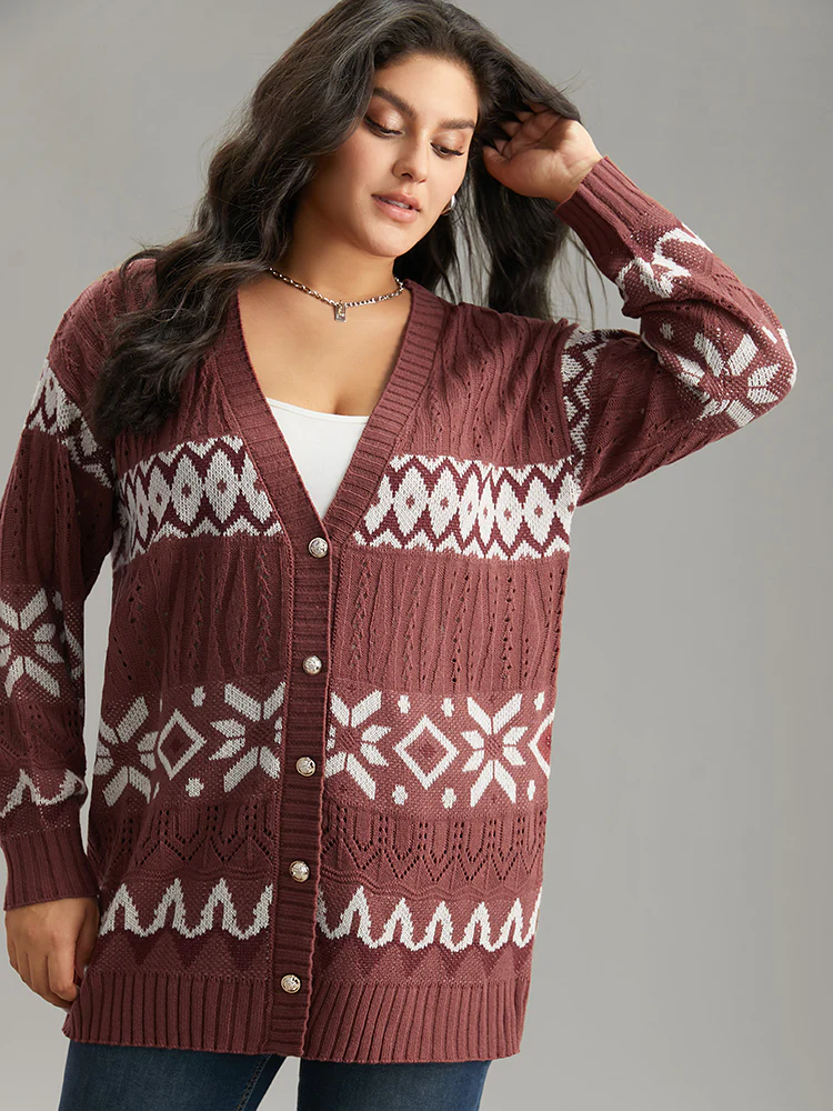 Bandana Print Eyelet Metal Button Fly Cardigan - Image 4